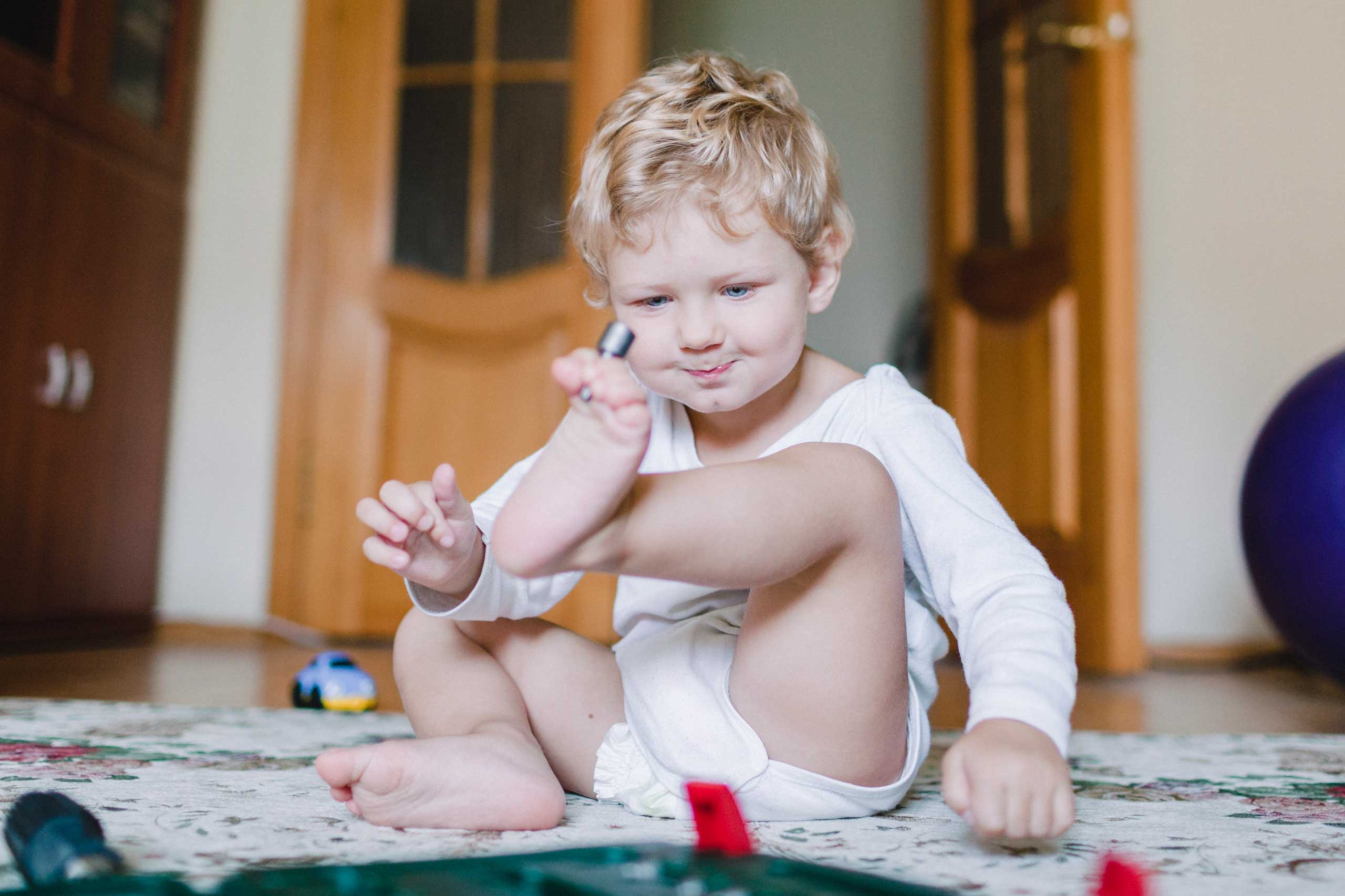 boy playing with utilities