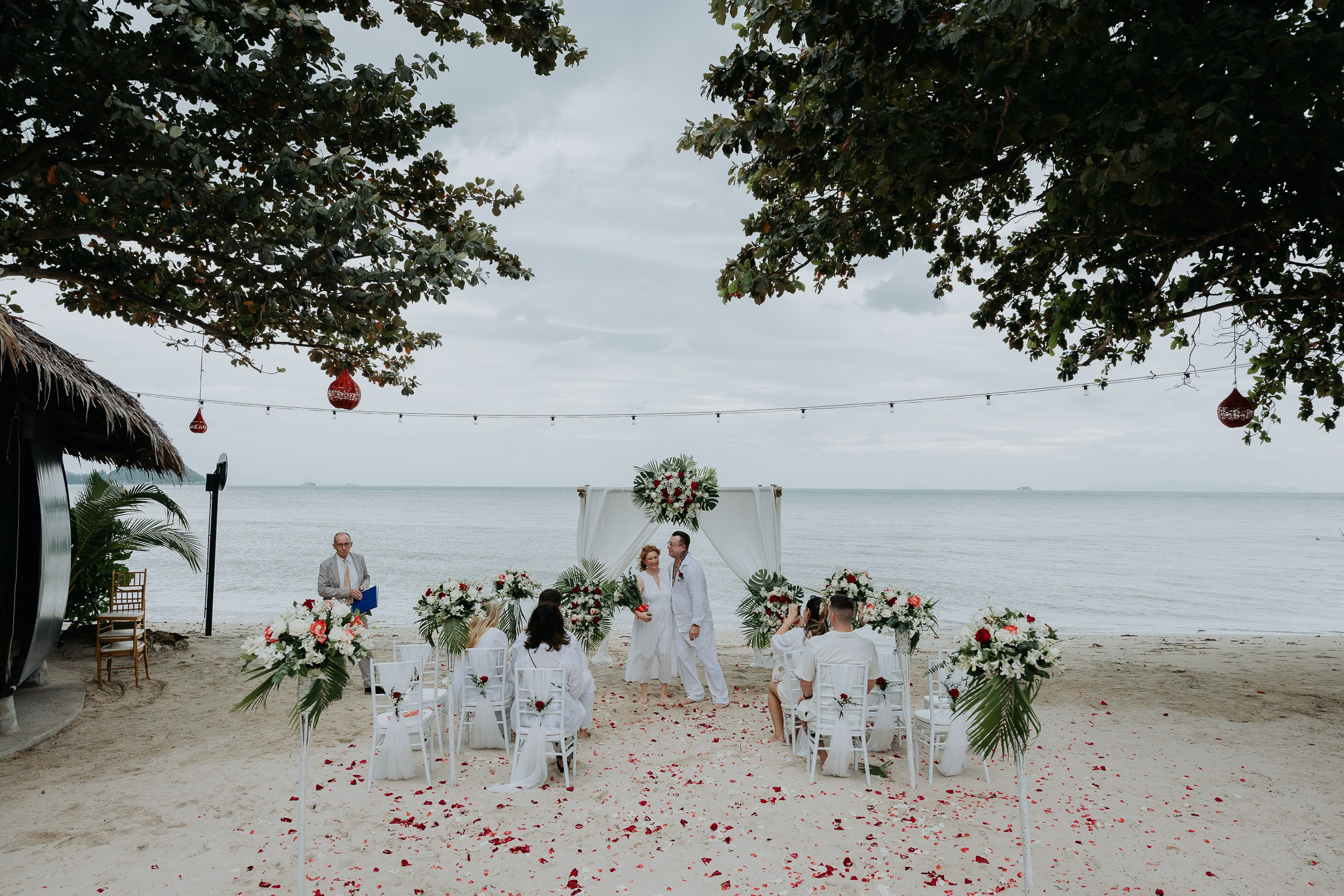 Simone & Matthias Peter. Buddhist blessing wedding Ceremony on Koh Samui, Thailand