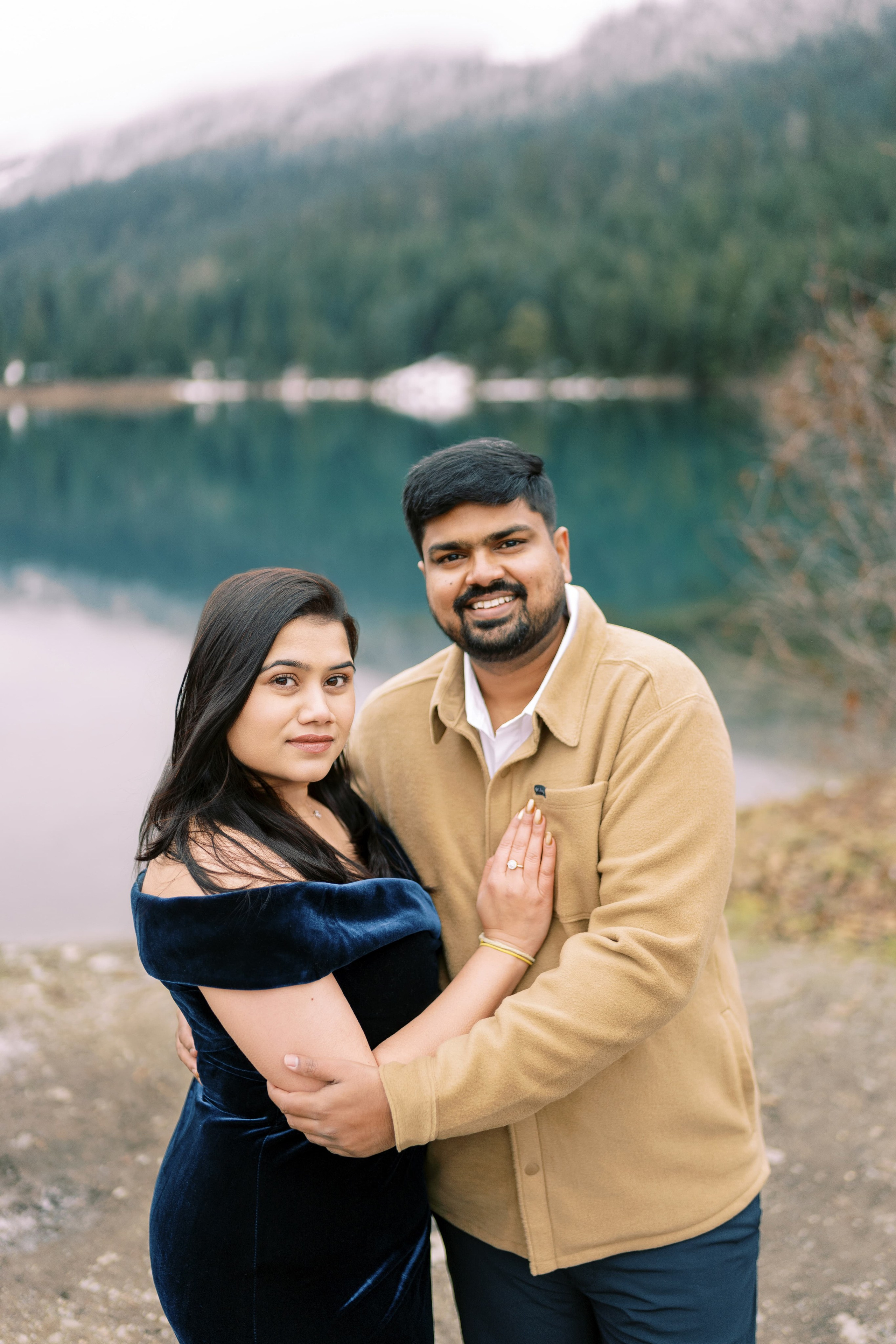Engagement photoshoot. Date & TJ. Gold Creek Pond. December 2024. EVAN ARISTOV WEDDING PHOTOGRAPHY — Seattle Wedding Photographer