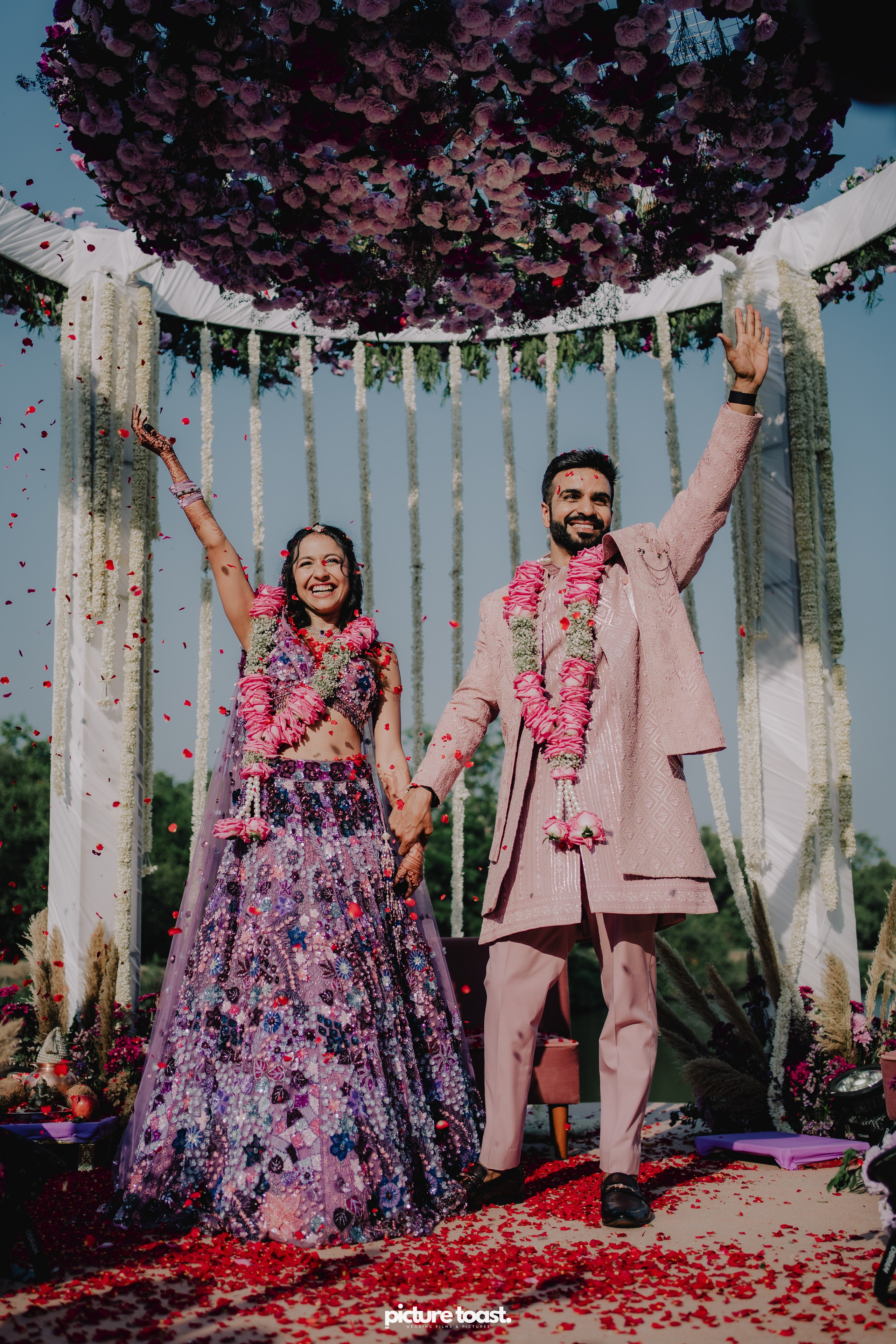 Varamala Ft. Barbie & Aneesh. Fine art Wedding Photographers in India & Canada