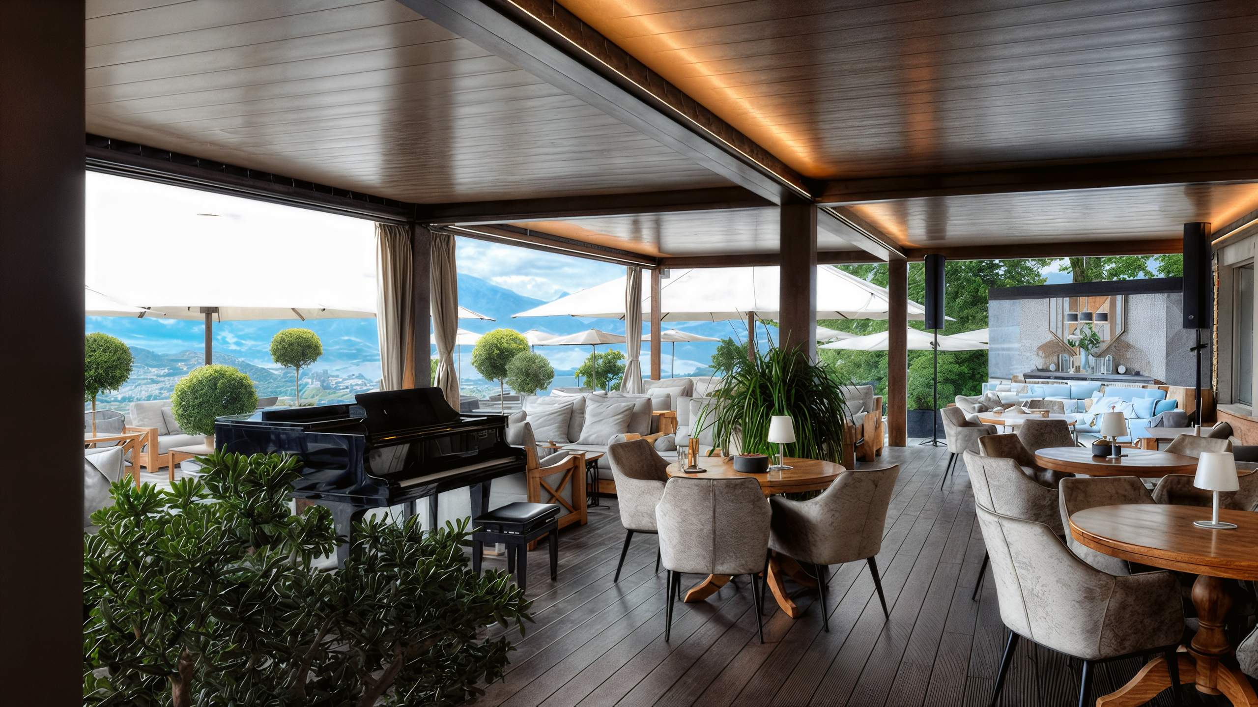 “Heaven” Restaurant Switzerland. Interior Design Studio 4 Stūri