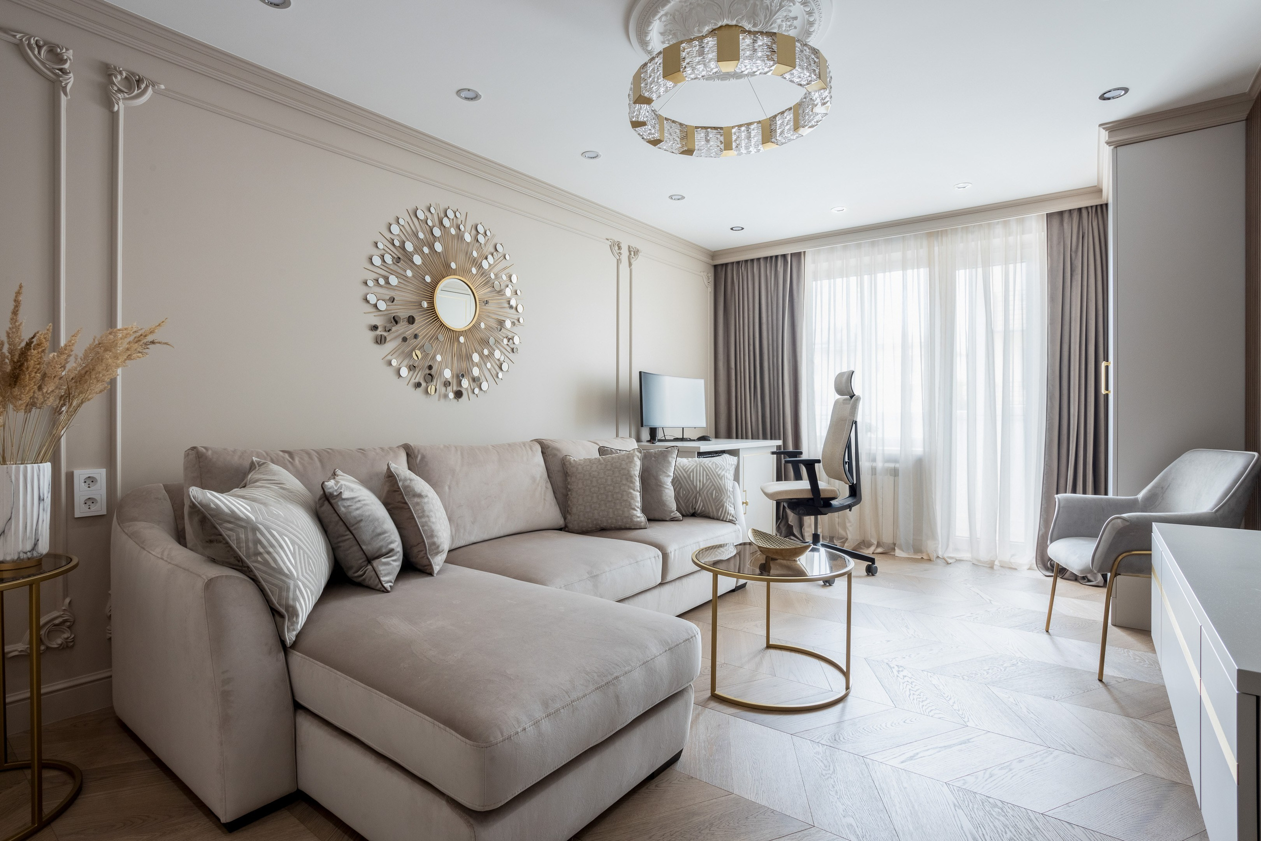 Modern apartment living room interior - photographer Andrey Dunin