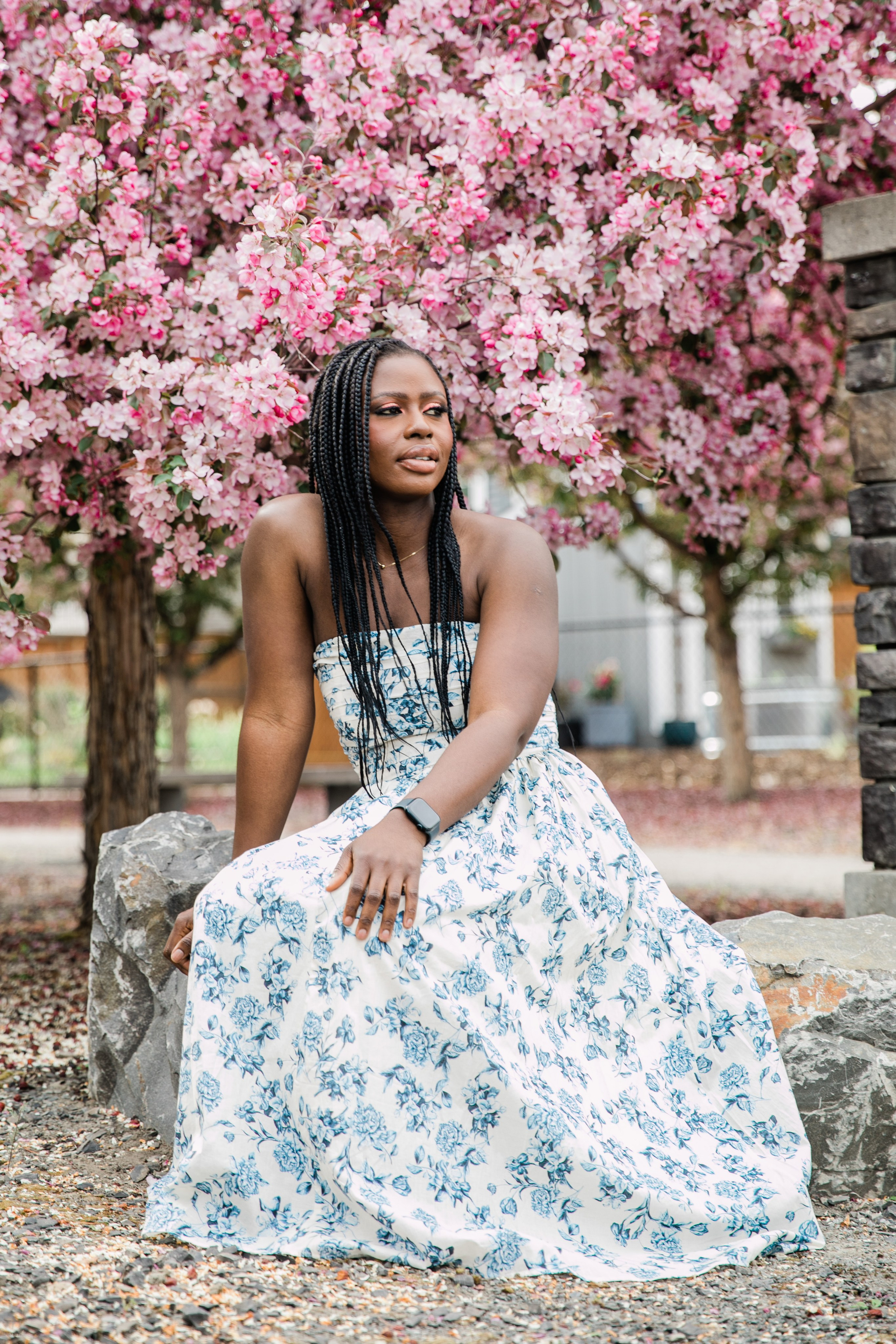 Ester — Cherry Blossom Family Photos. Fotografía accesible en Calgary