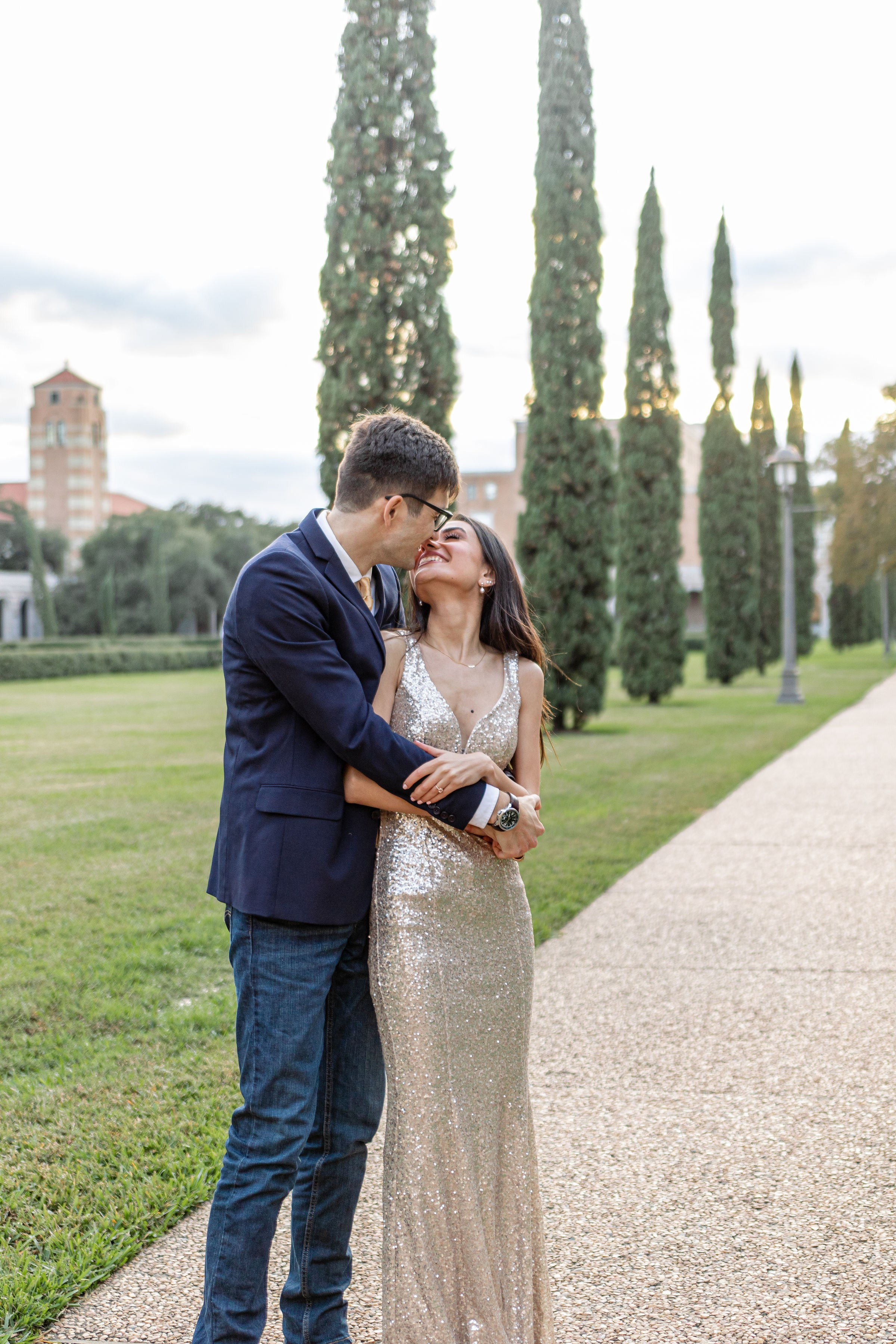 Nikkie and Sebastian's engagement photoshoot at Rice University