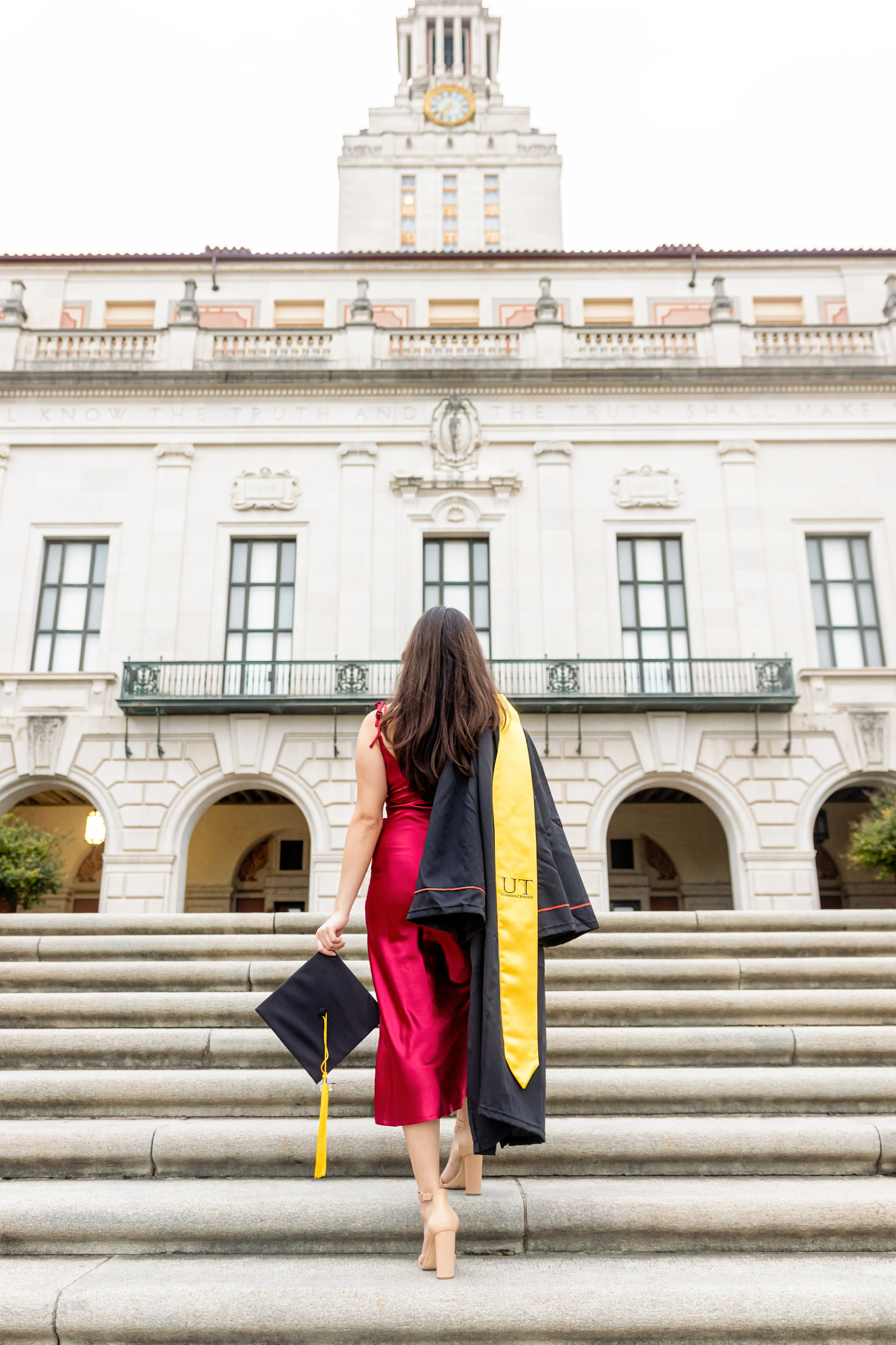 Monica’s graduation photoshoot at the University of Texas Austin