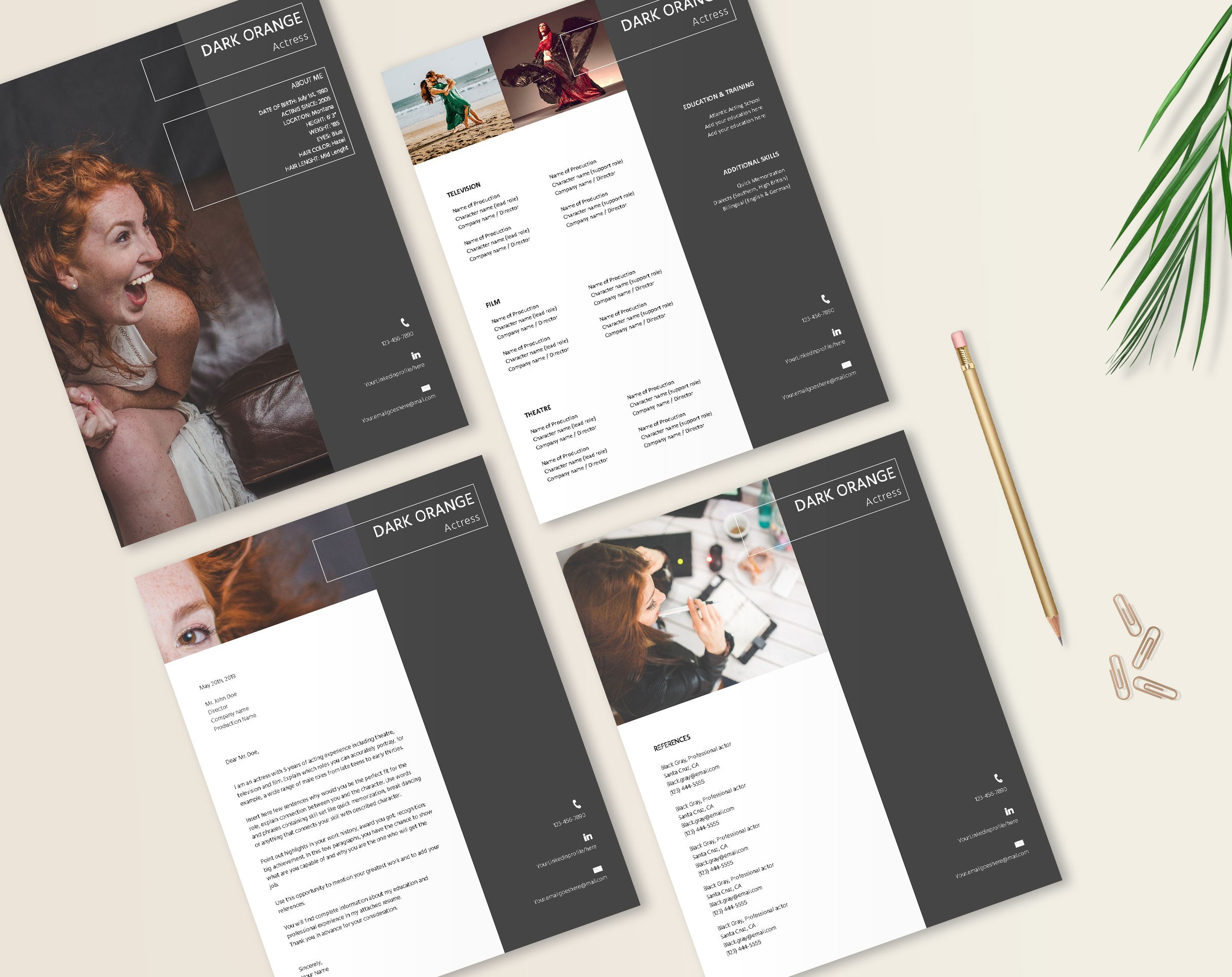 Actor CV page. Professional portrait photographer in Los Angeles | Axenia Haritonova