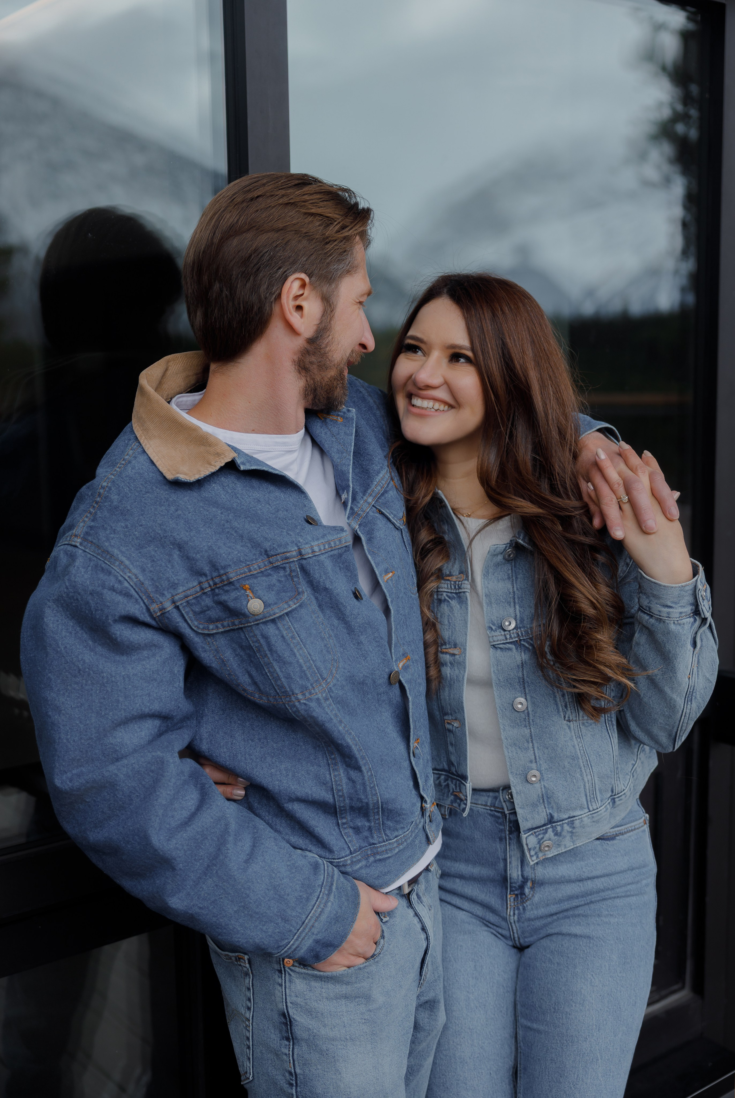 Ski engagement session. Home