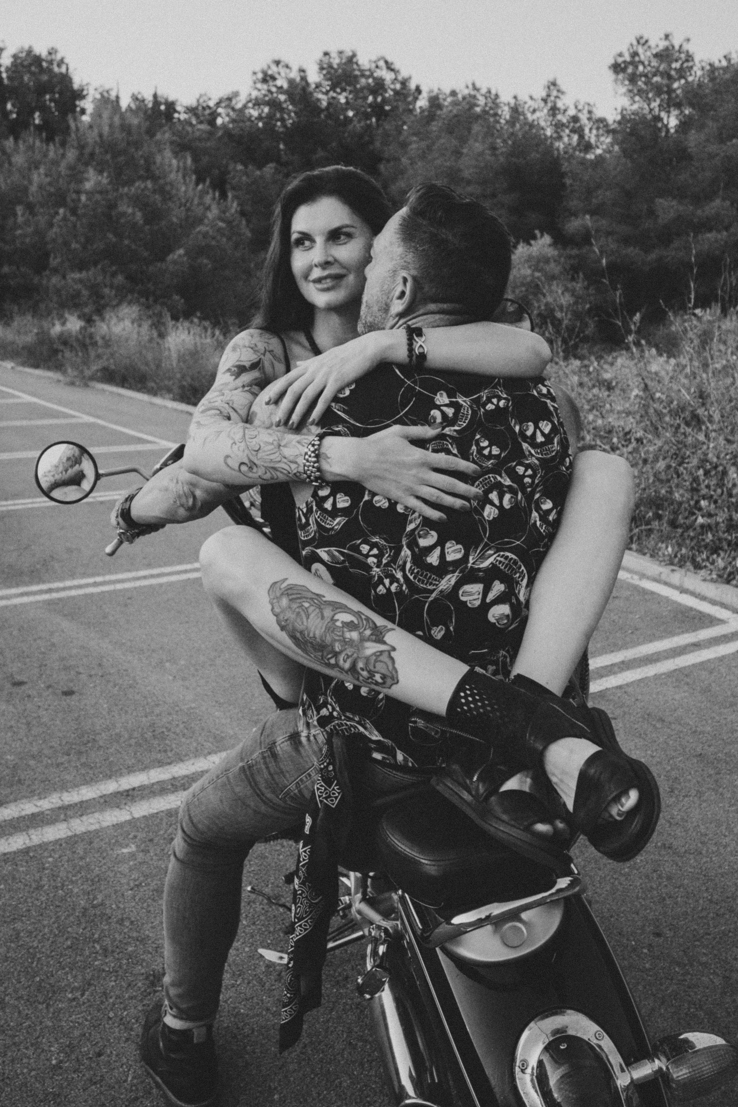 Фотосессия пары на мотоцикле. Профессиональная фотосъемка в Калафелле — Елена Медведева