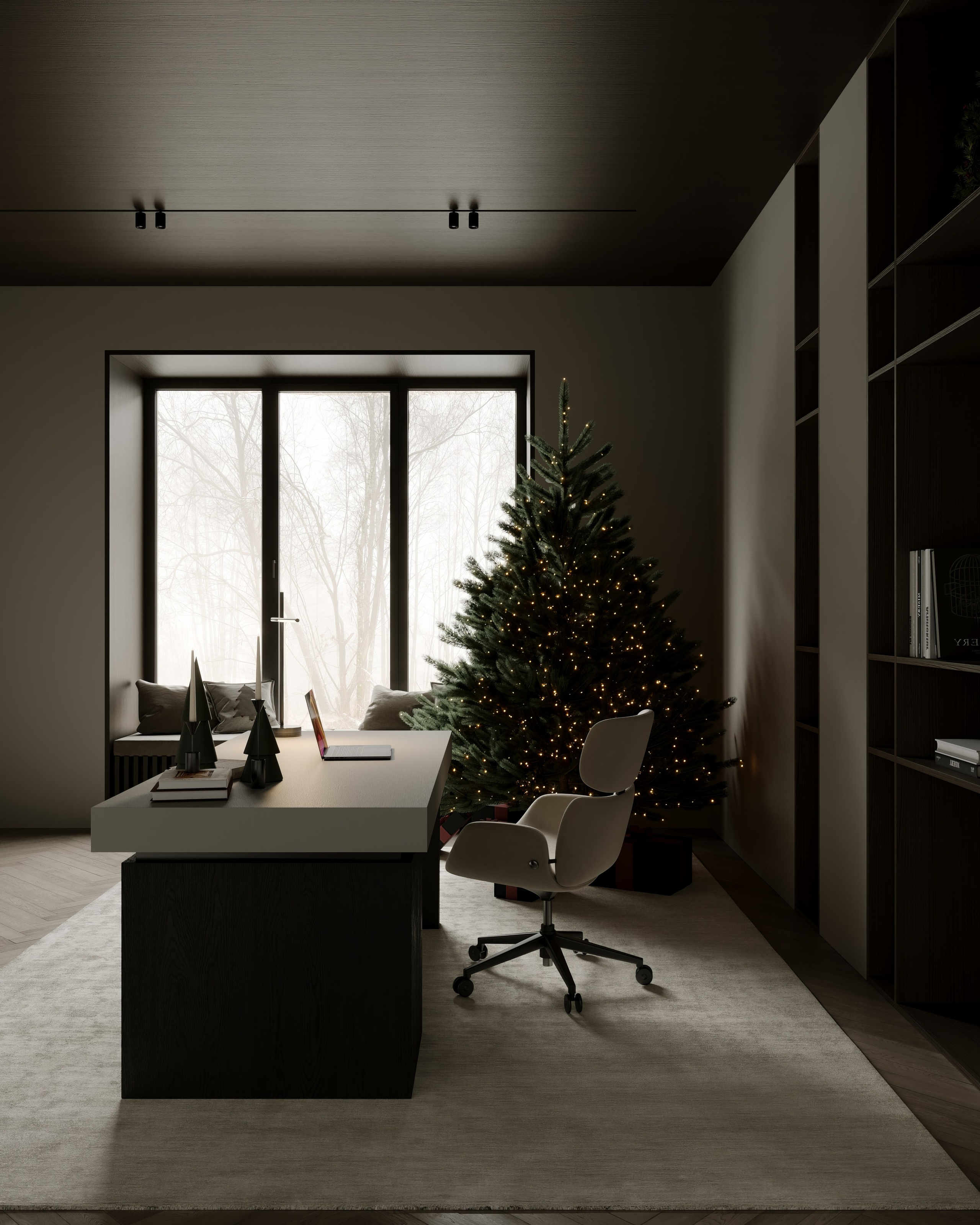 AS [Office in Grey]. Anastasia Sorochin| 3d Visualization