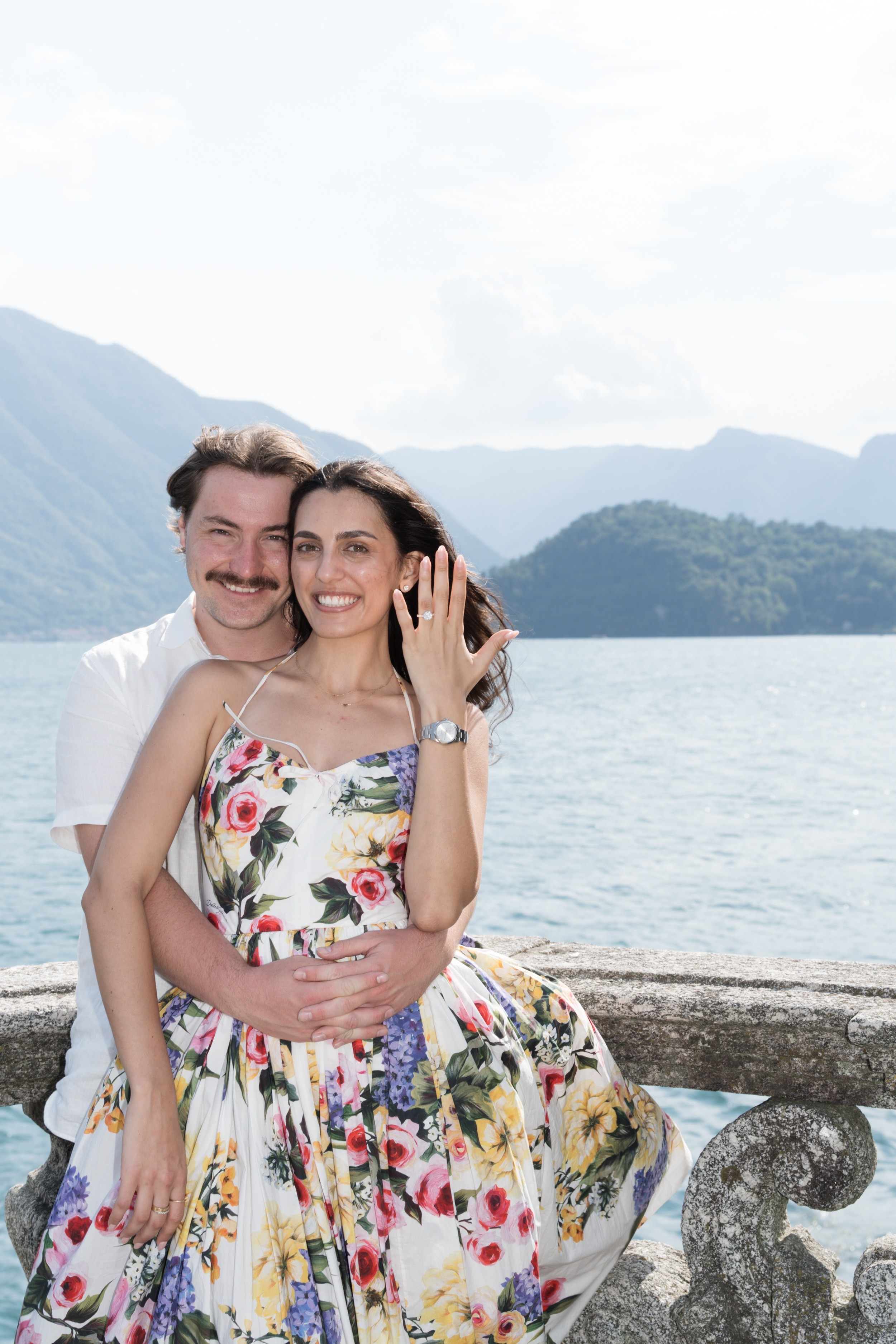 Engagement Photoshoot in Tremezzo. Lake Como Proposal Photographer | Surprise Proposals & Engagements