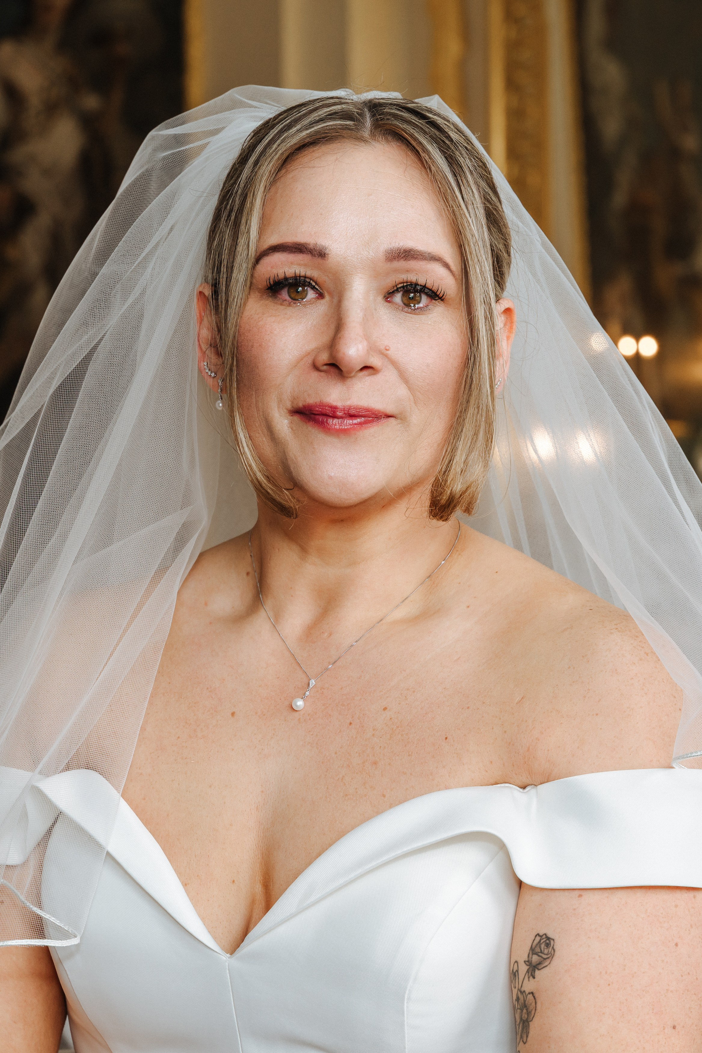 Bride Nicola in her wedding gown at Danson House, wedding photography by Ekaterina Romanova, England