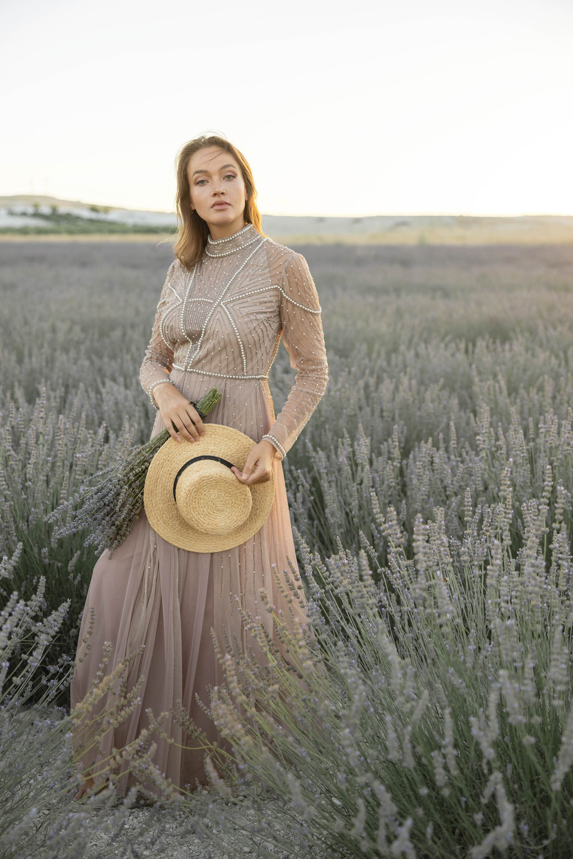 Photo session in lavender field. Julia Ganch I Fashion Wedding Photography I Cappadocia Turkey