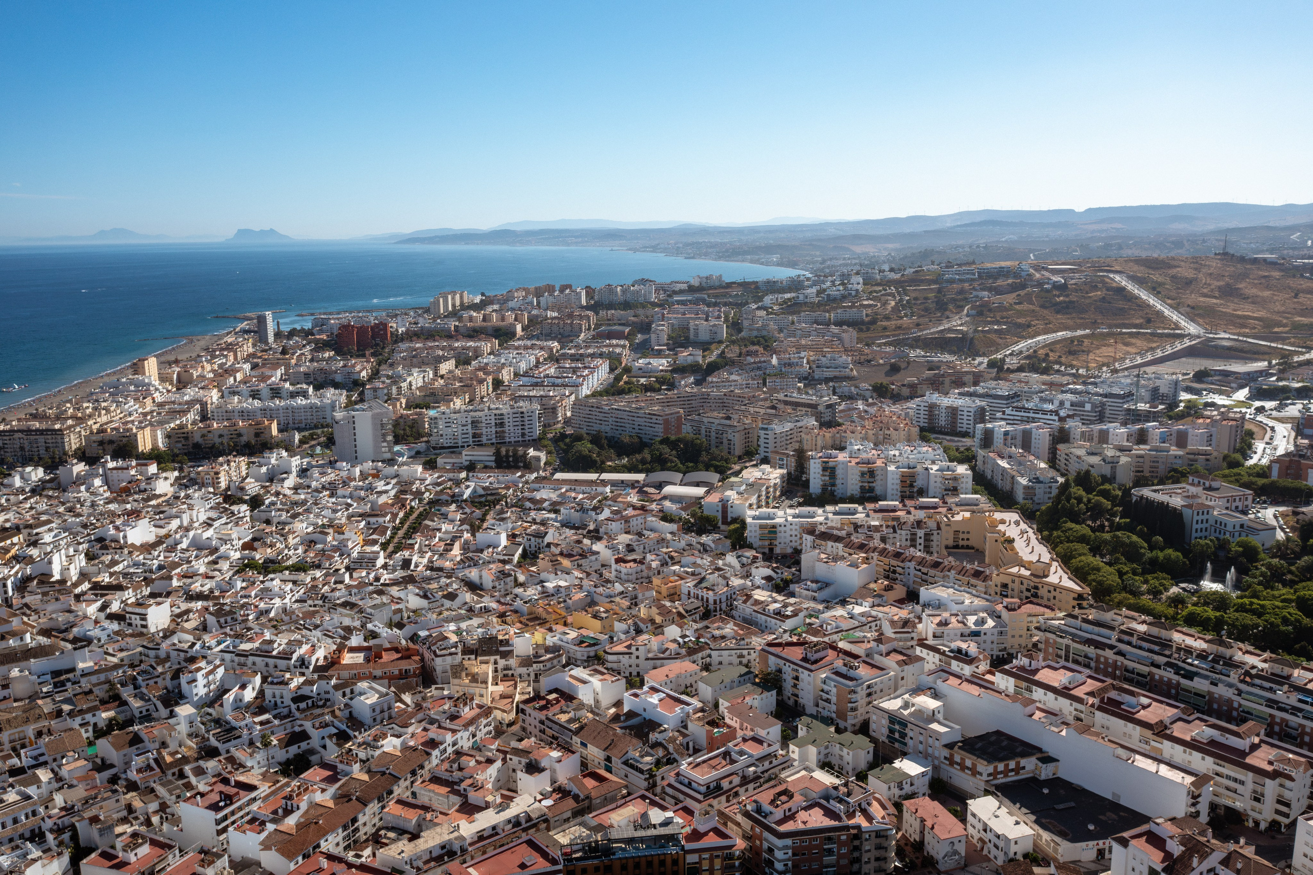 Beautiful view of Estepona neighborhoods from a drone by local real estate photographer