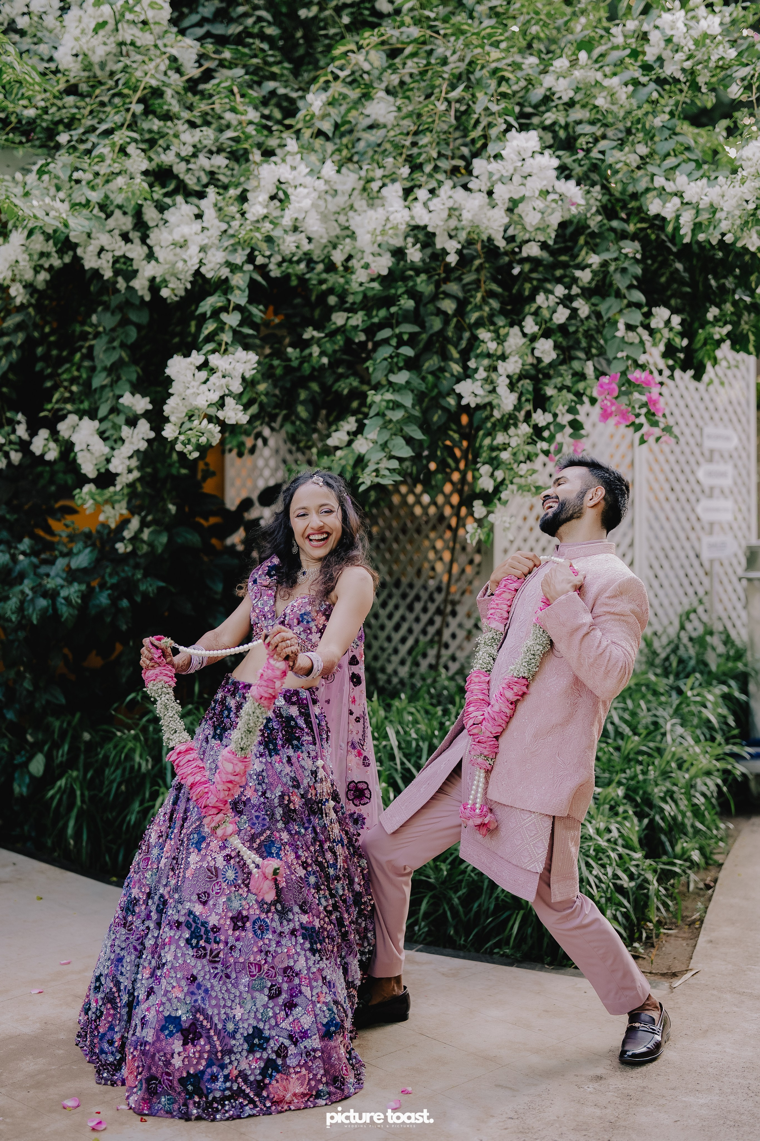 Varamala Ft. Barbie & Aneesh. Fine art Wedding Photographers in India & Canada