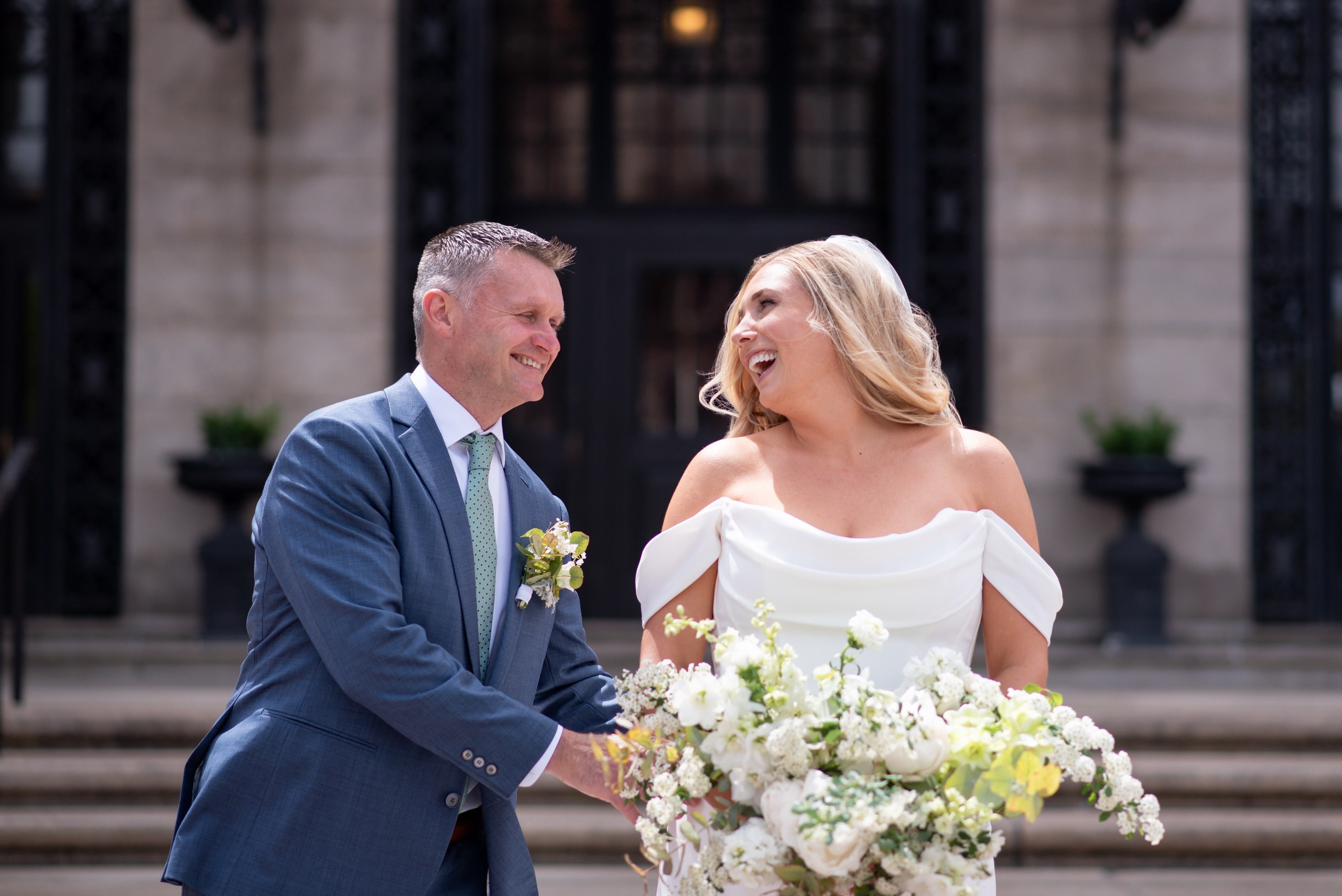 Smiles and love at the Boston Public Library. Wedding photographer in Orlando, Boston & New York Anderson Marques