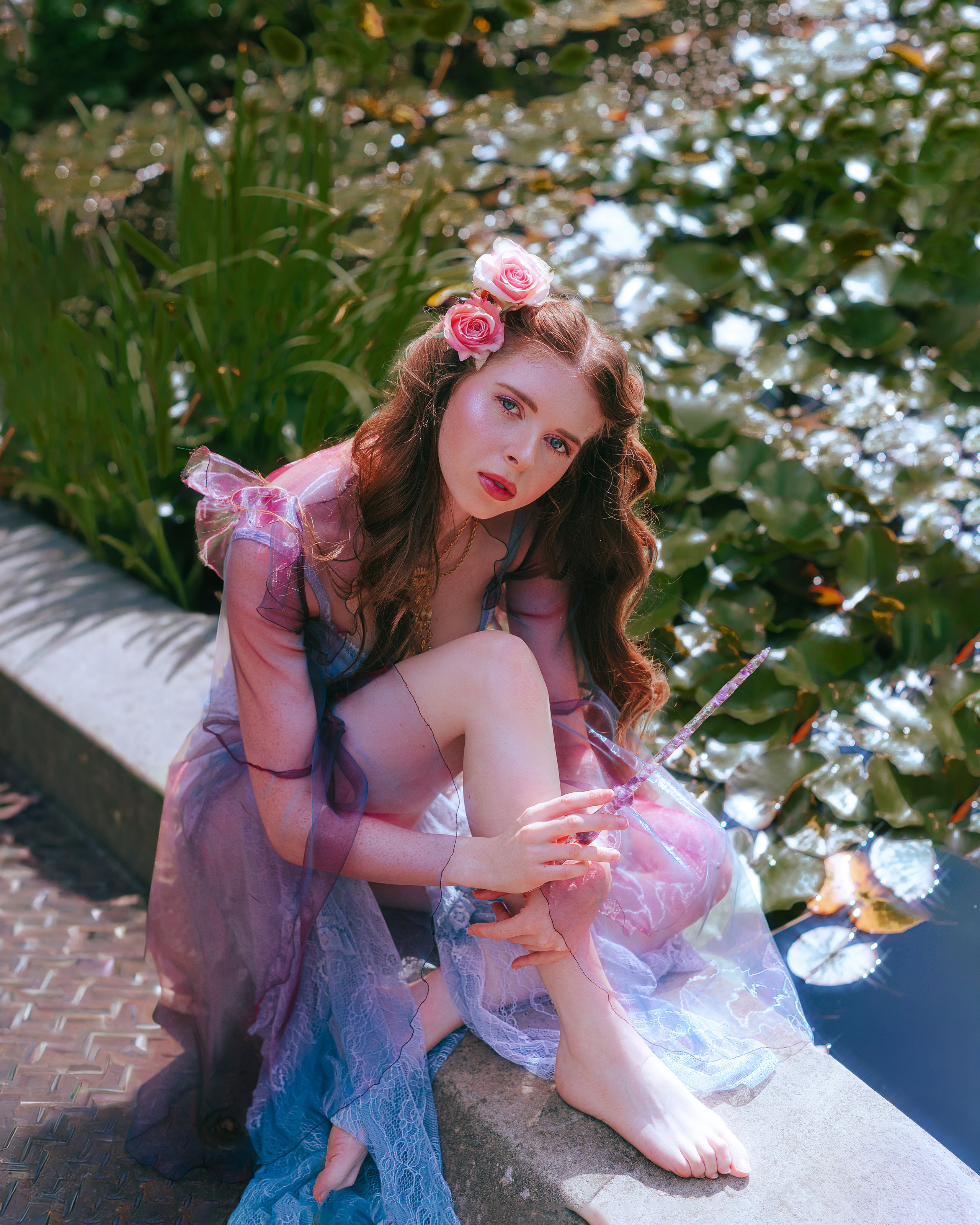 Fairy Photoshoot in a Lotus Pond. Moth & Moss Photography