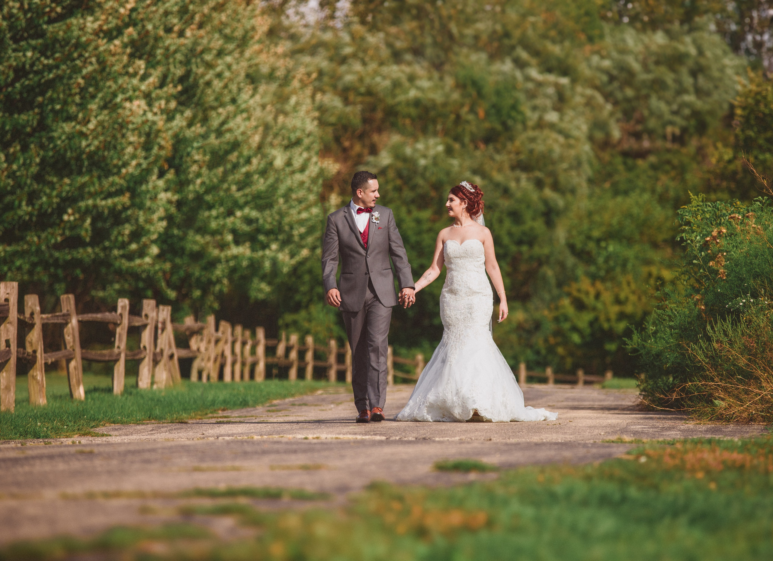 Romantic outdoor wedding couple at Indianapolis