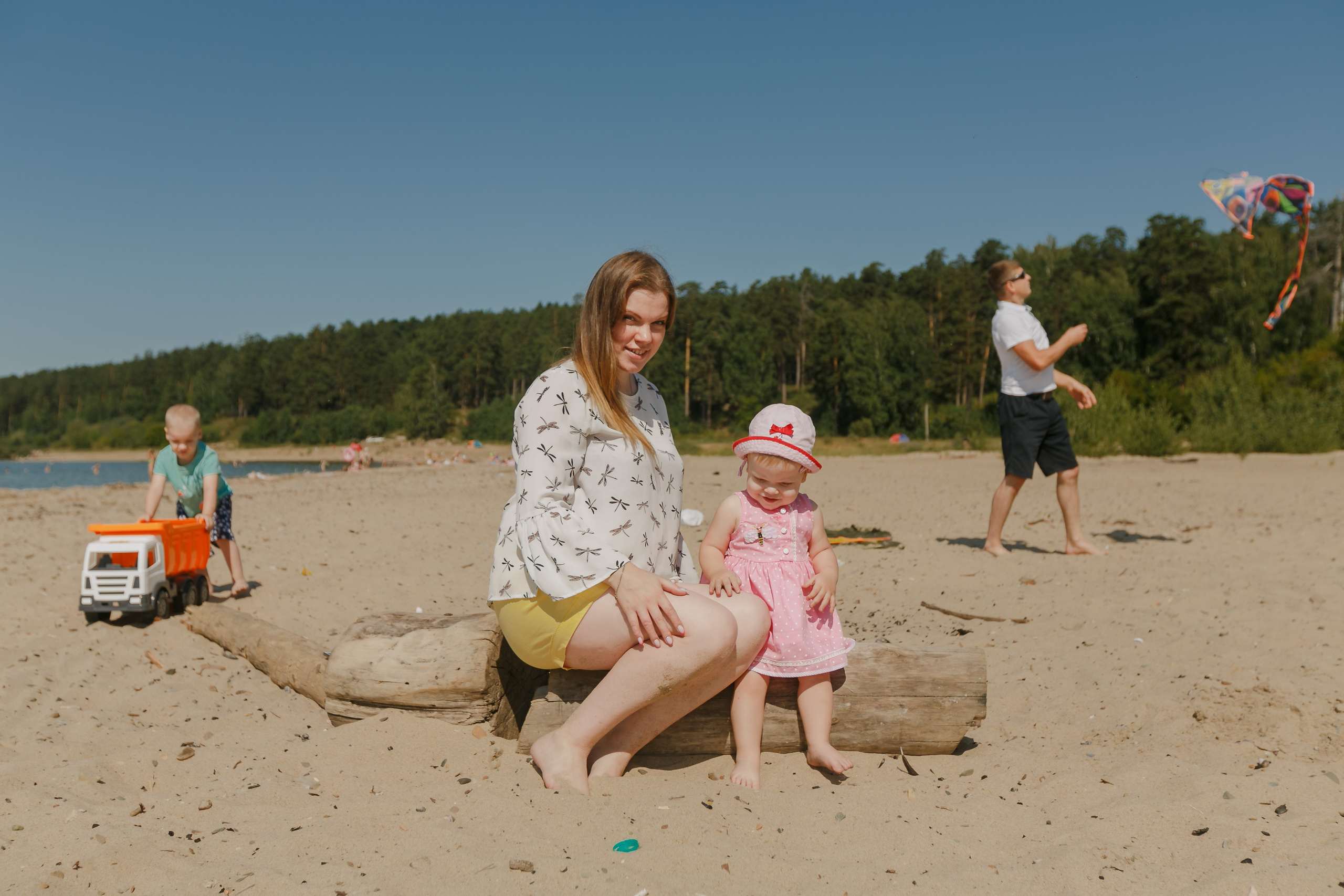 foto de familia junto al mar