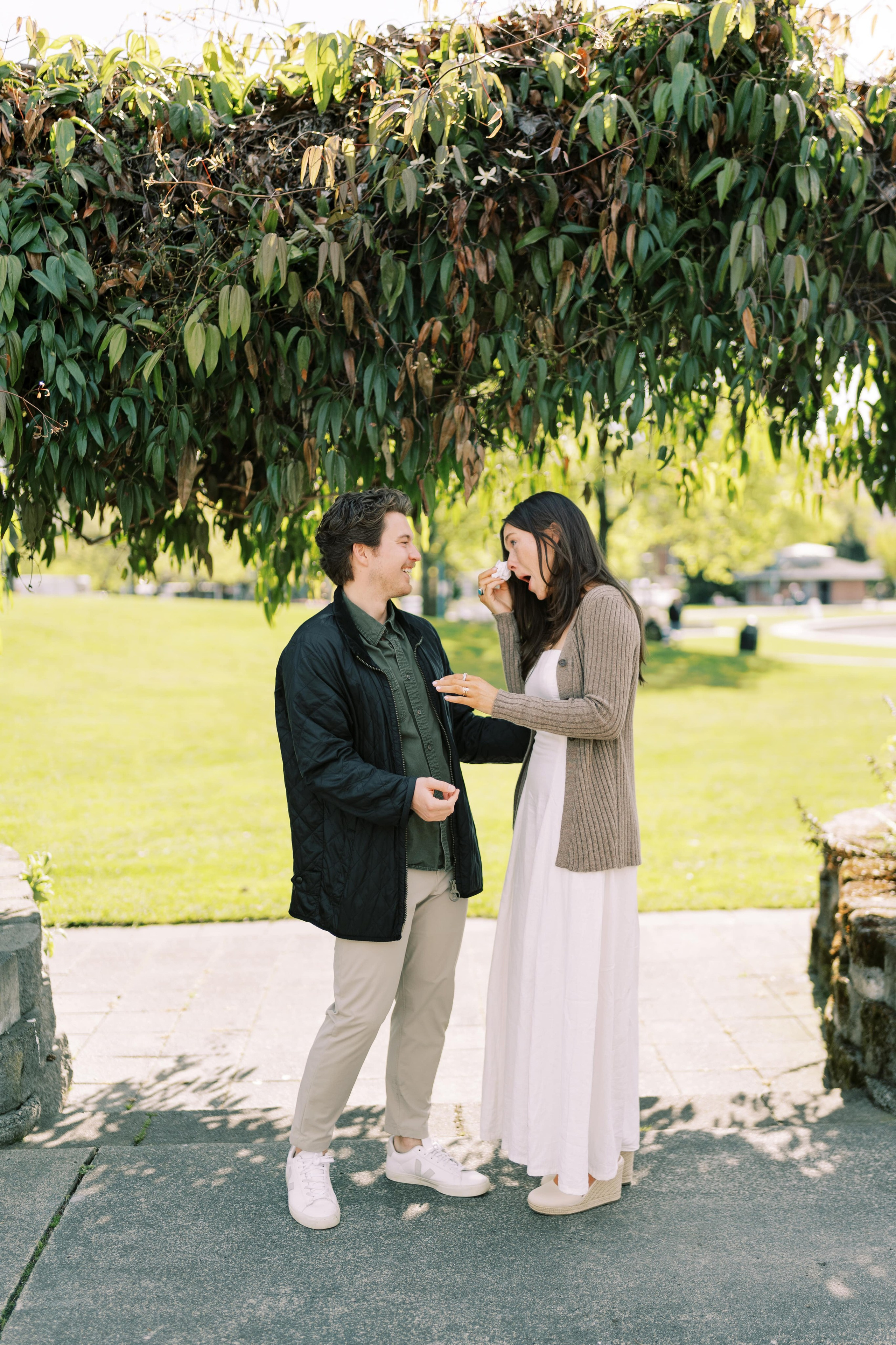 Engagement photo shoot Jake & Caroline / May 2024. Marina Park|Kirkland, WA. EVAN ARISTOV WEDDING PHOTOGRAPHY — Seattle Wedding Photographer