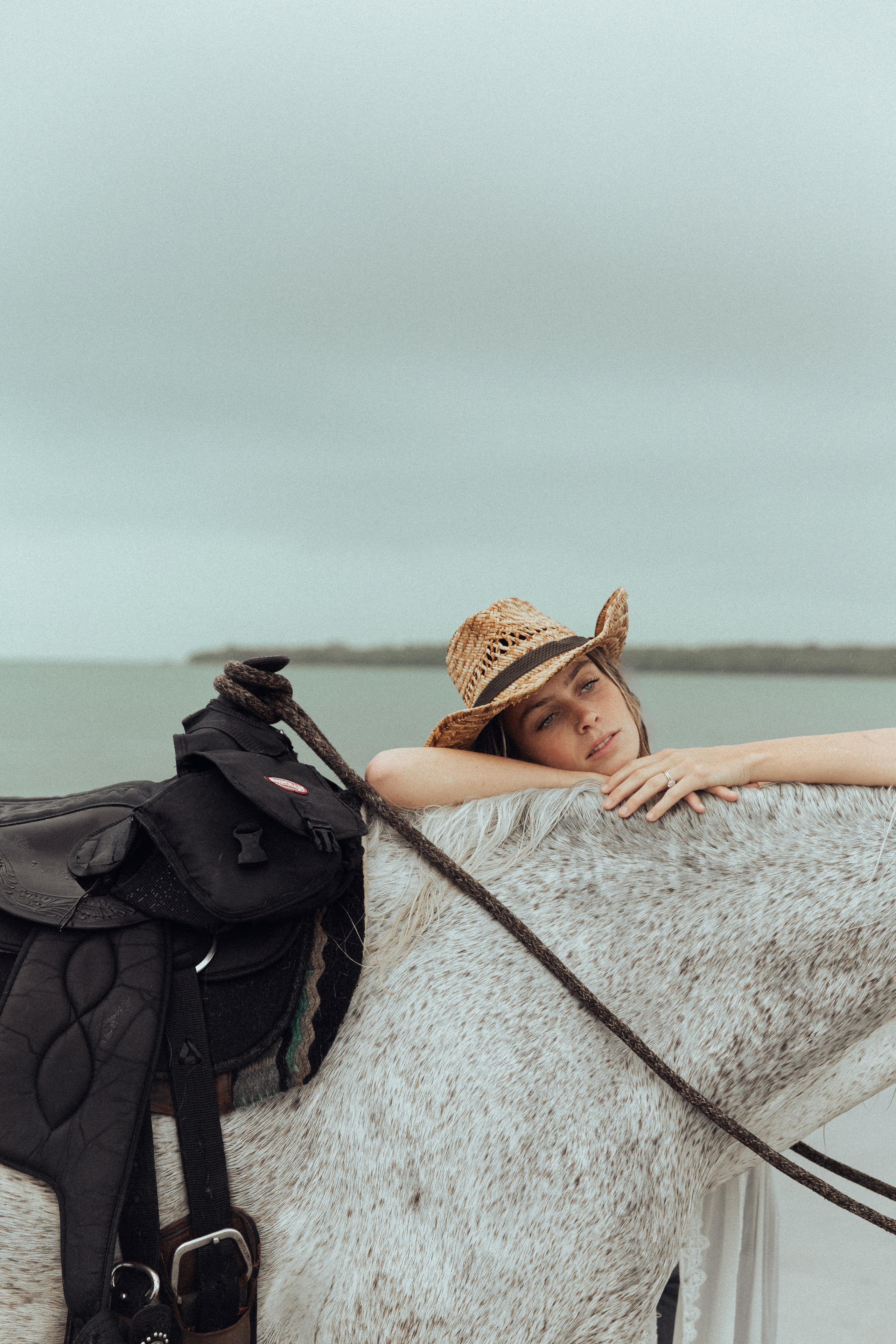 Sunset Horseback Couples Shoot on the Beach in Miami
