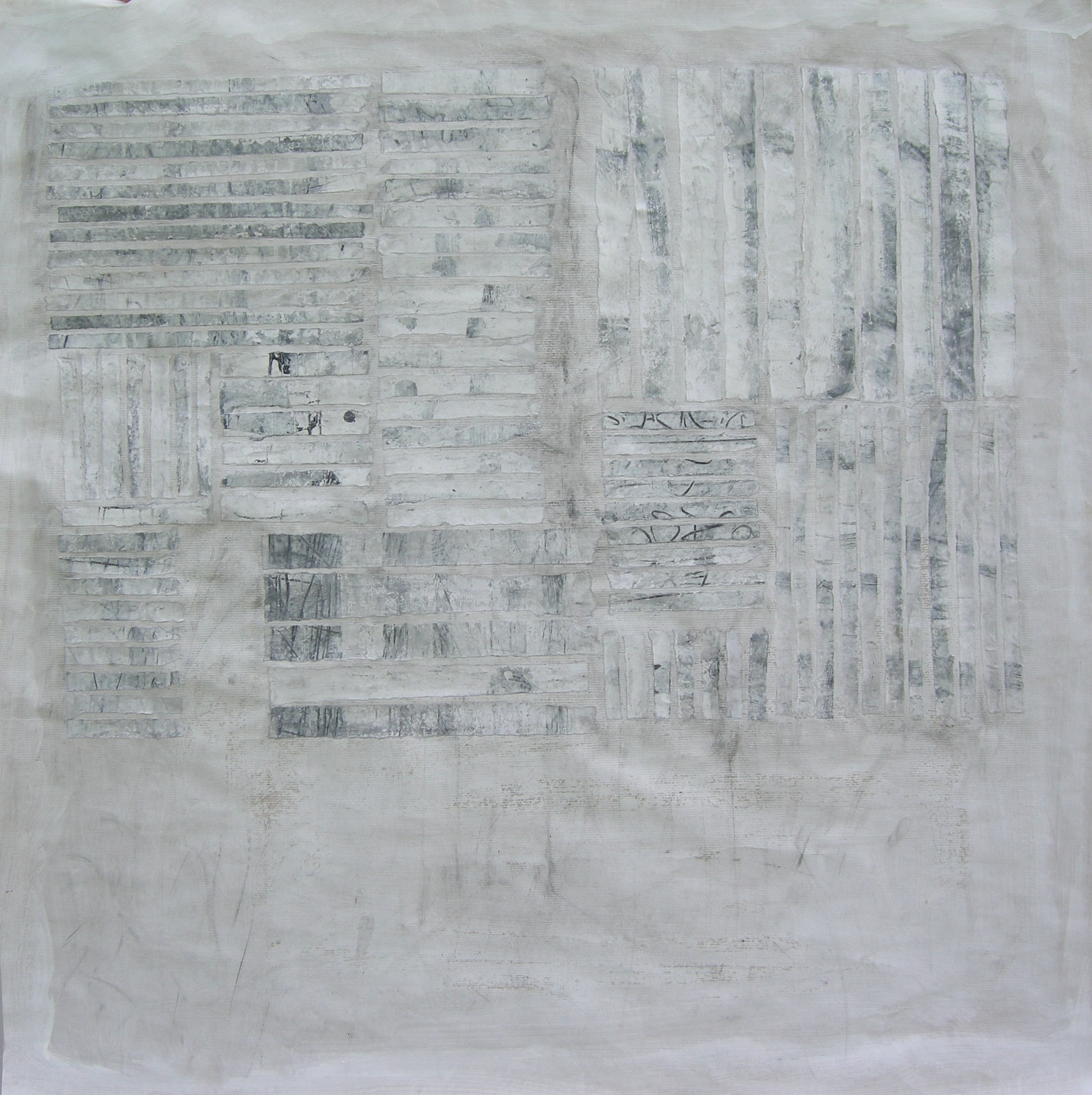 O.T. 2010 - zirka 100x100                                                            Papier auf Holzplatten aufgezogen
