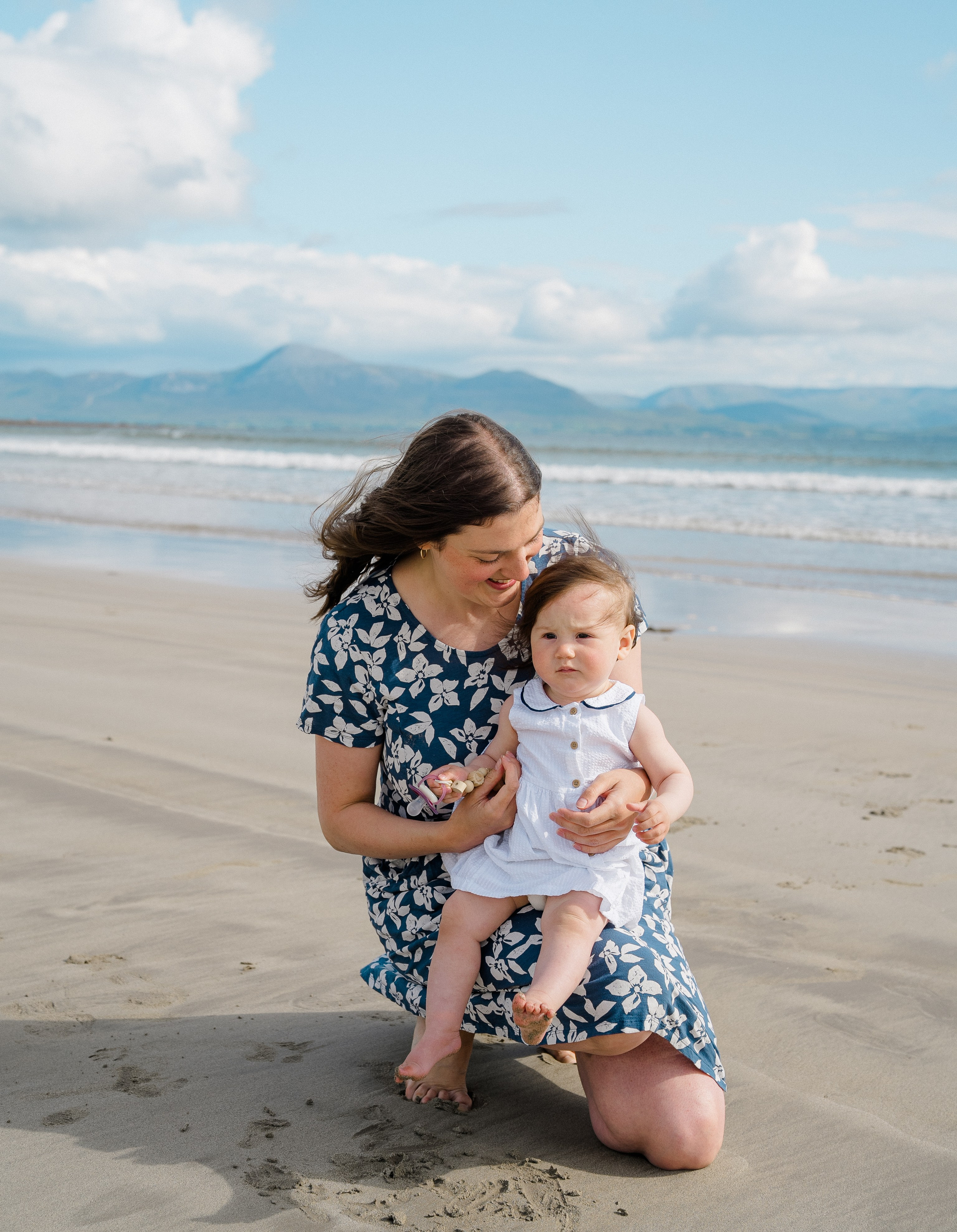 Darya and Mia at the ocean. Wedding and family photographer Ireland