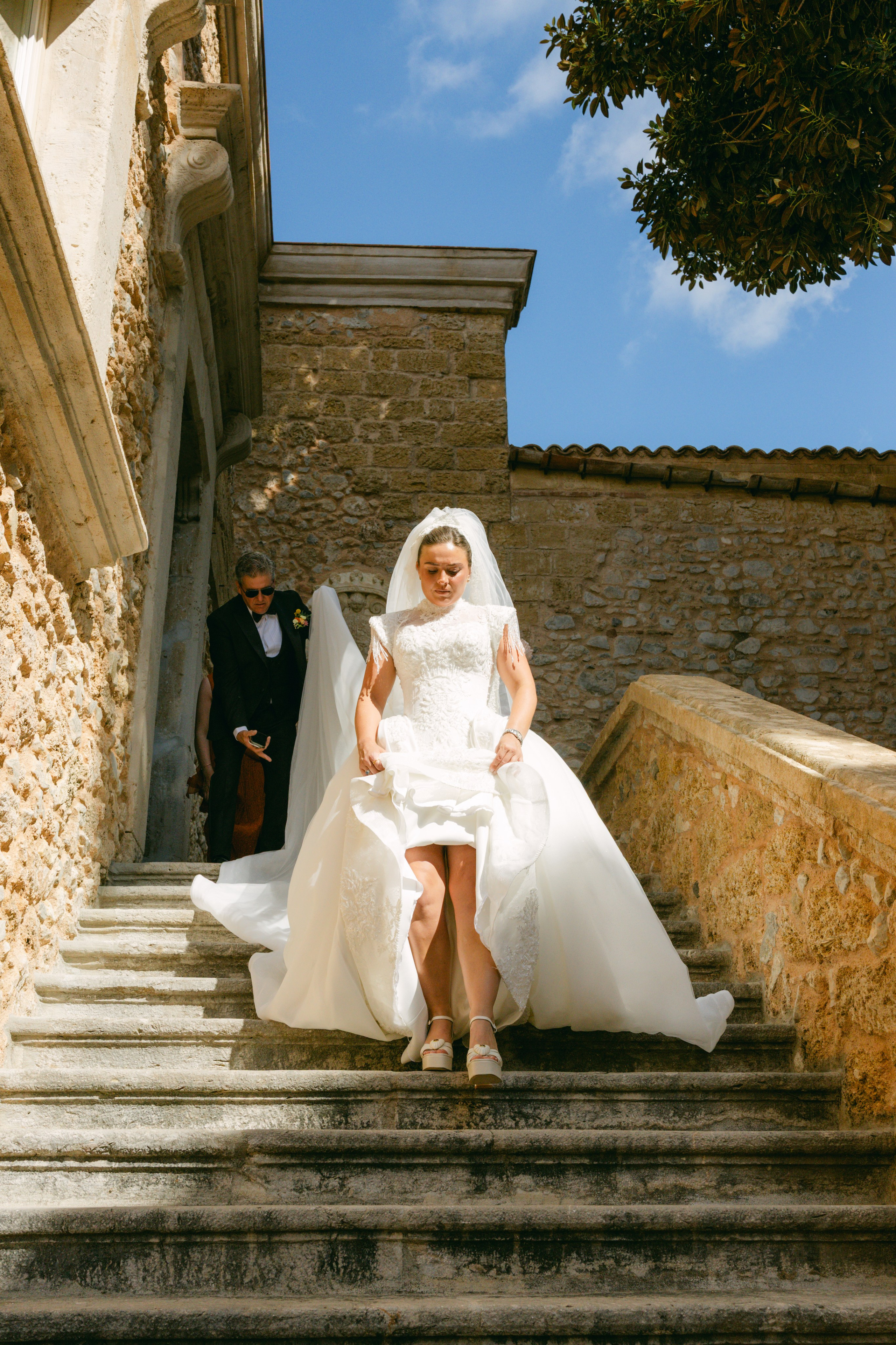 Wedding in Italy, sicily at castello lanza di banciforte on 35mm film and digital