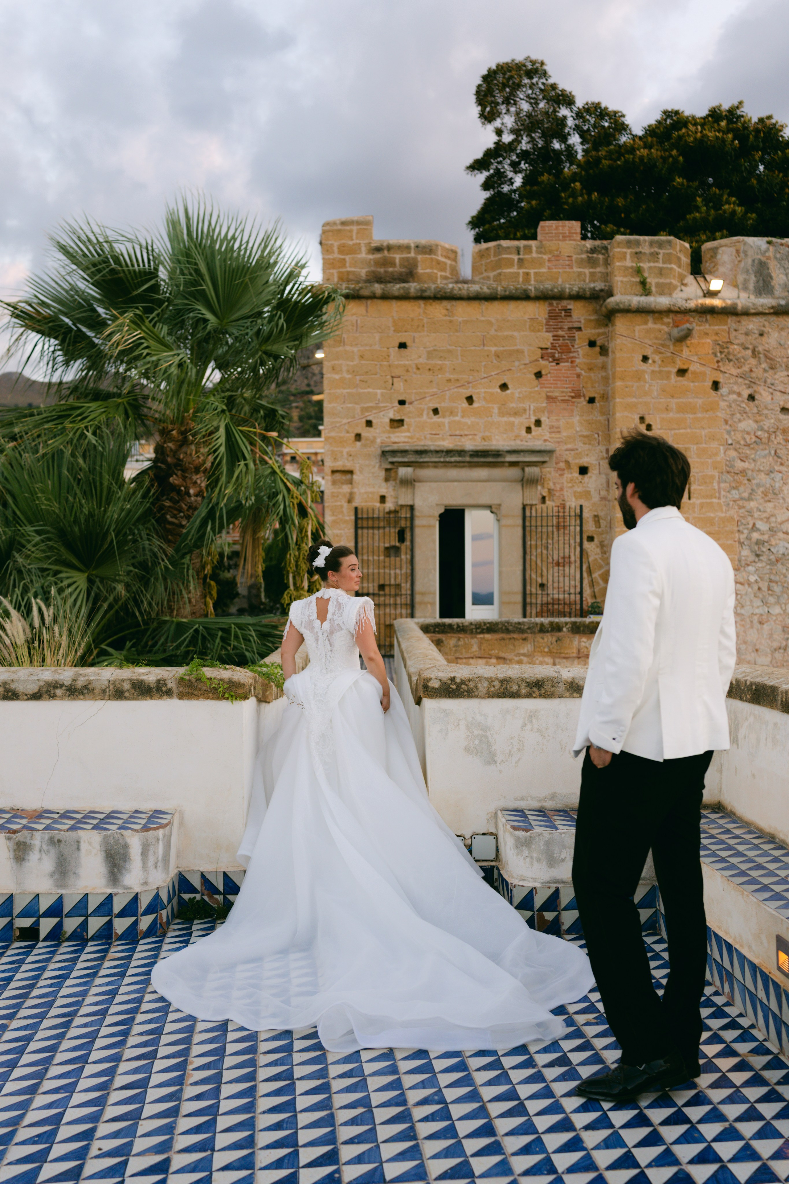 Wedding in Italy, sicily at castello lanza di banciforte on 35mm film and digital
