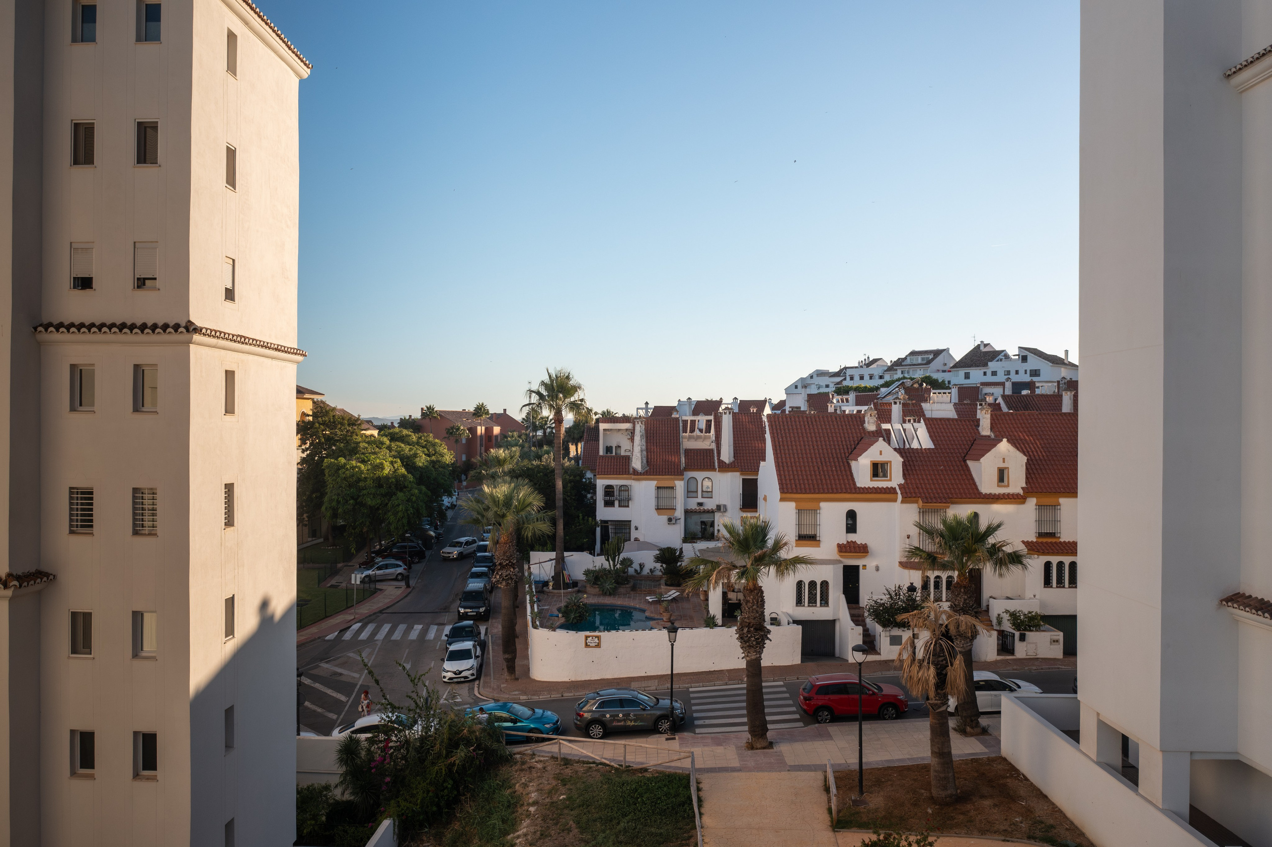 Aerial capture of Estepona historic architecture and coast by real estate photographer