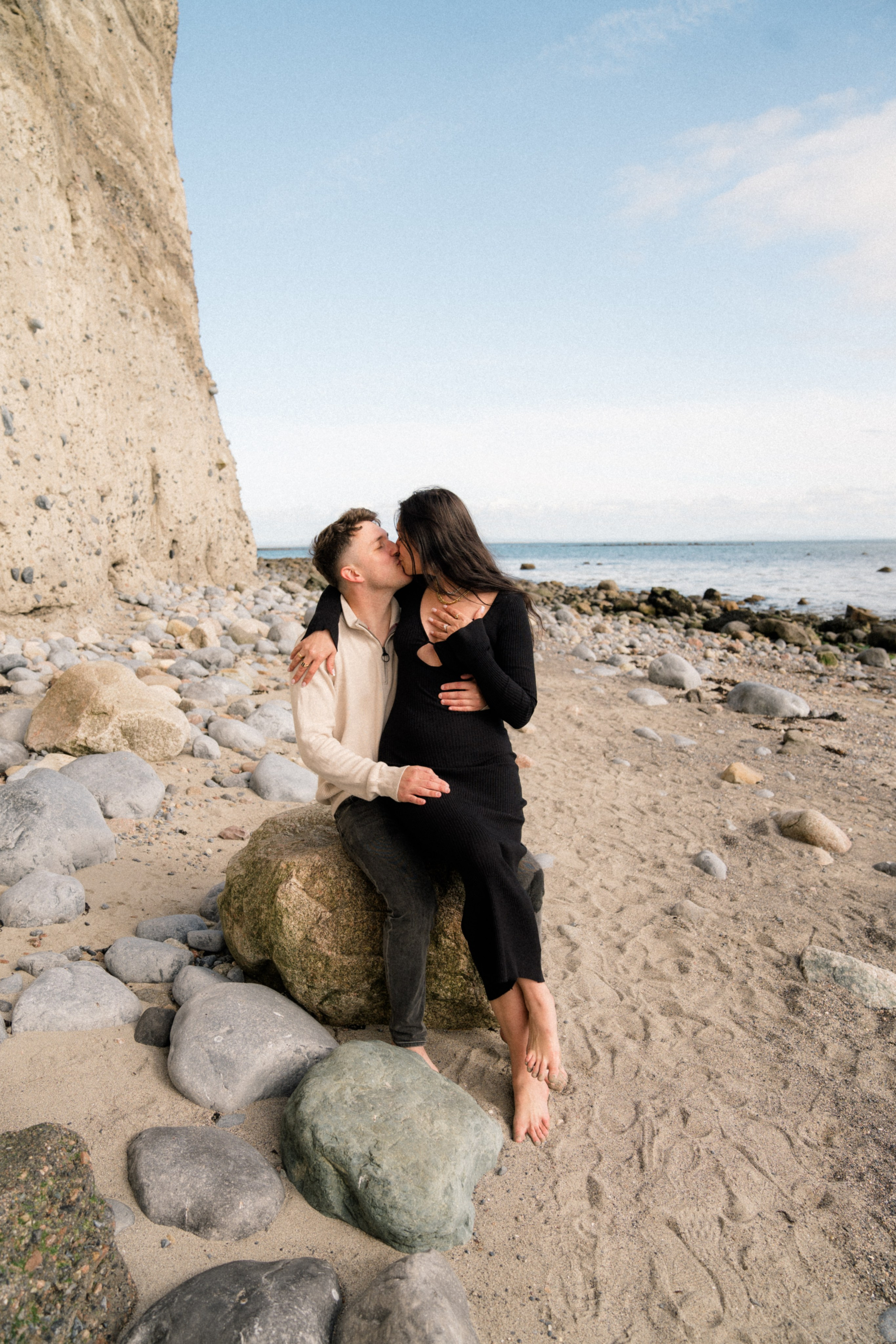 Proposal at Silverstrand Beach, co Galway. Wedding and family photographer Ireland