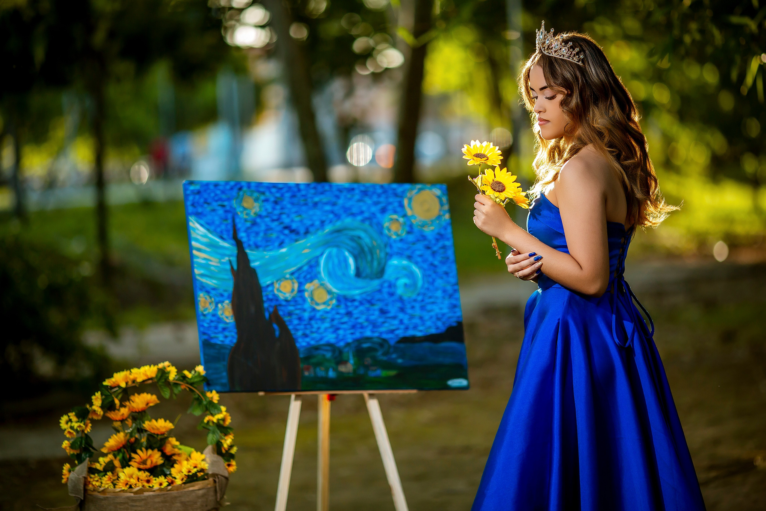 Ensaio XV Anos Hannah (Tema Noite Estrelada Van Gogh). Flavio Nunes Fotografia (Fotografo especializado em Fotografia de 15 Anos e Ensaios)