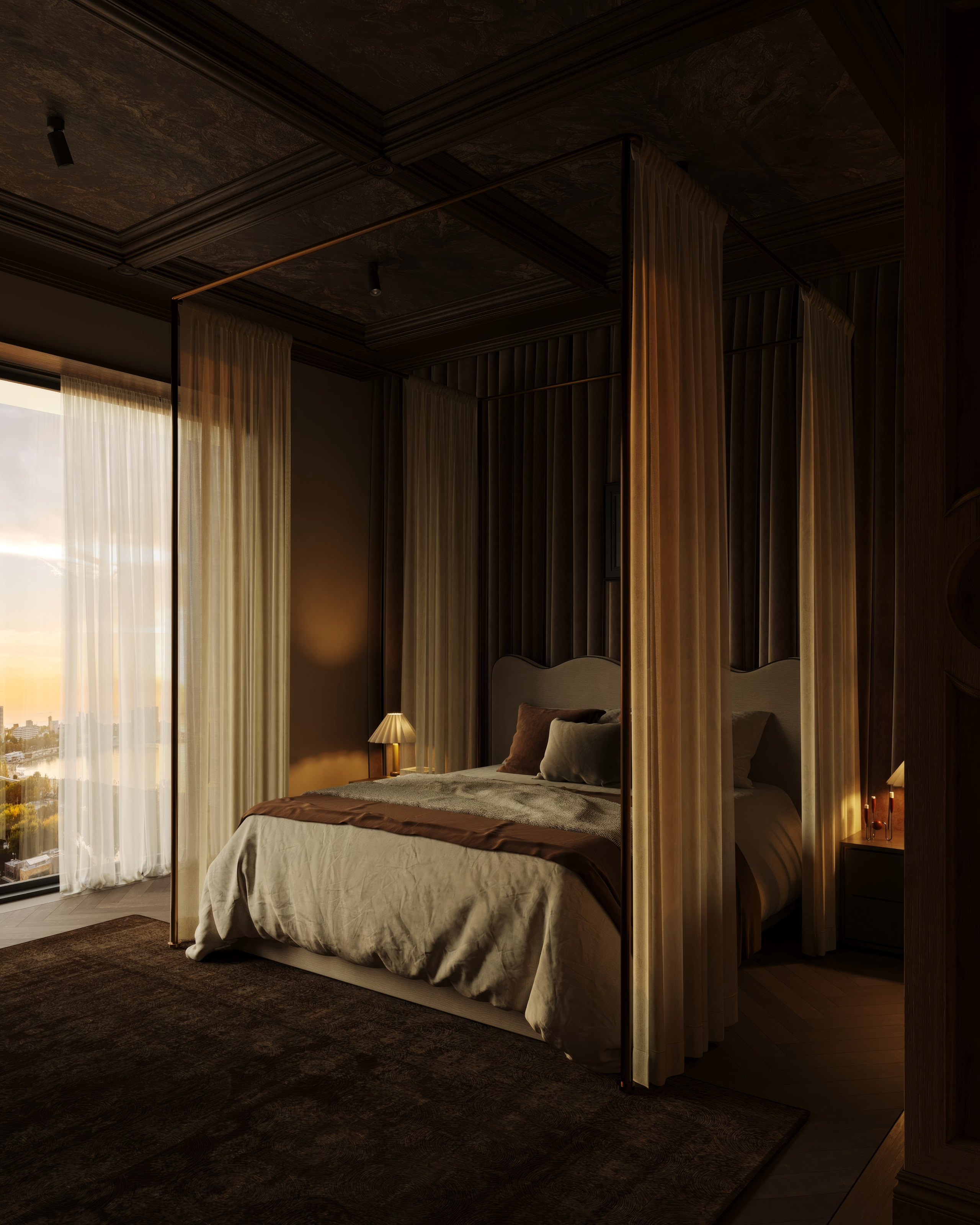 [AS] Dark Elegance Bedroom. Anastasia Sorochin| 3d Visualization
