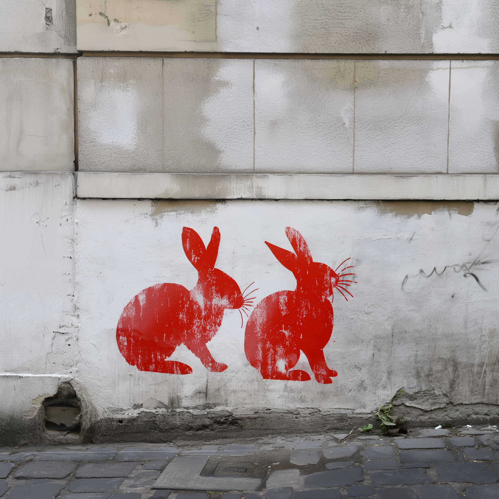 Streetart: Red Rabbits in the Non-Places. Marina Antonova