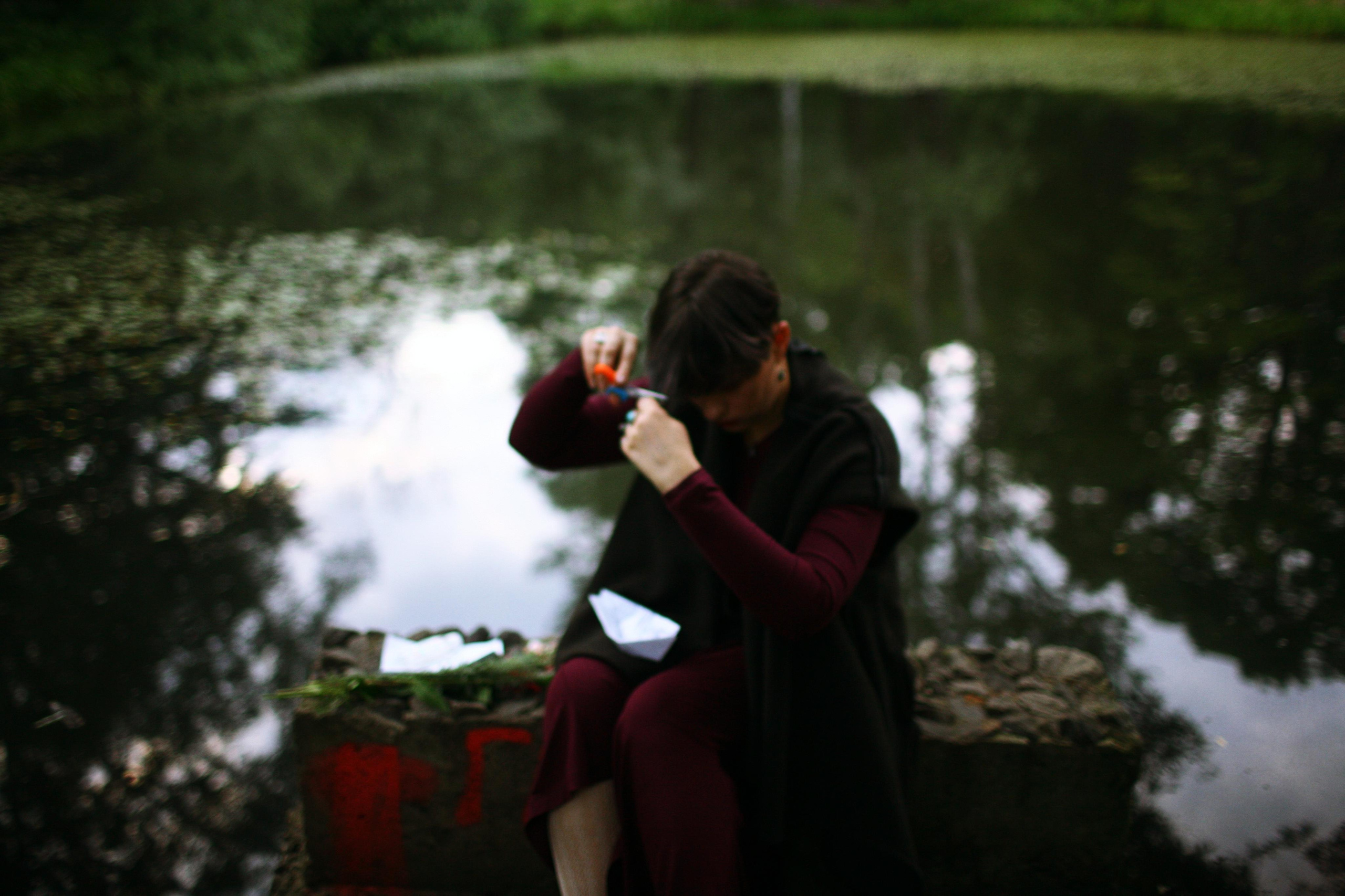 Anna and the fire. Victoria Dini. Art photography in London / Folkestone, UK