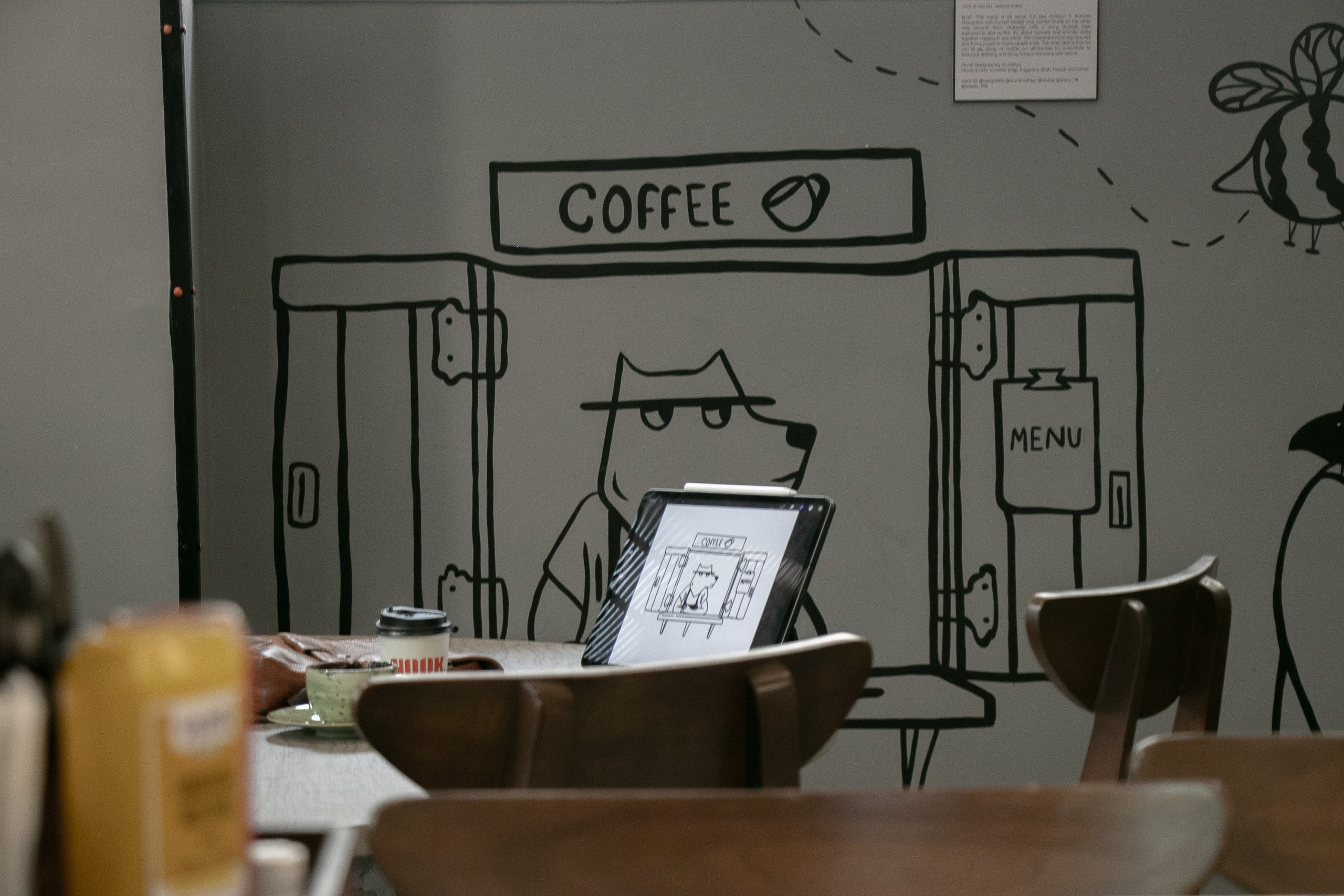 Nook Cafe Wall Mural Design