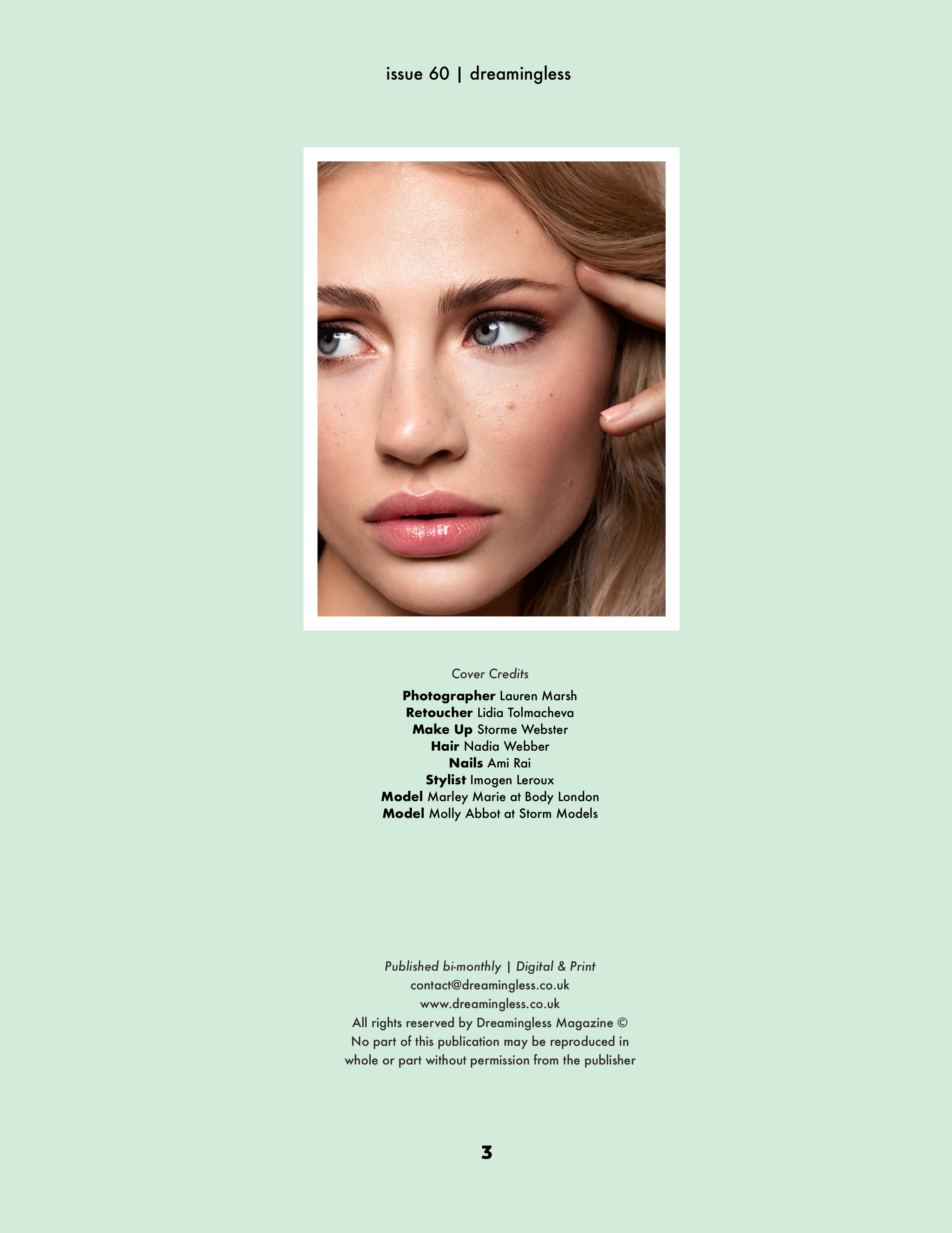 Dreamingless Magazine. Commercial retoucher