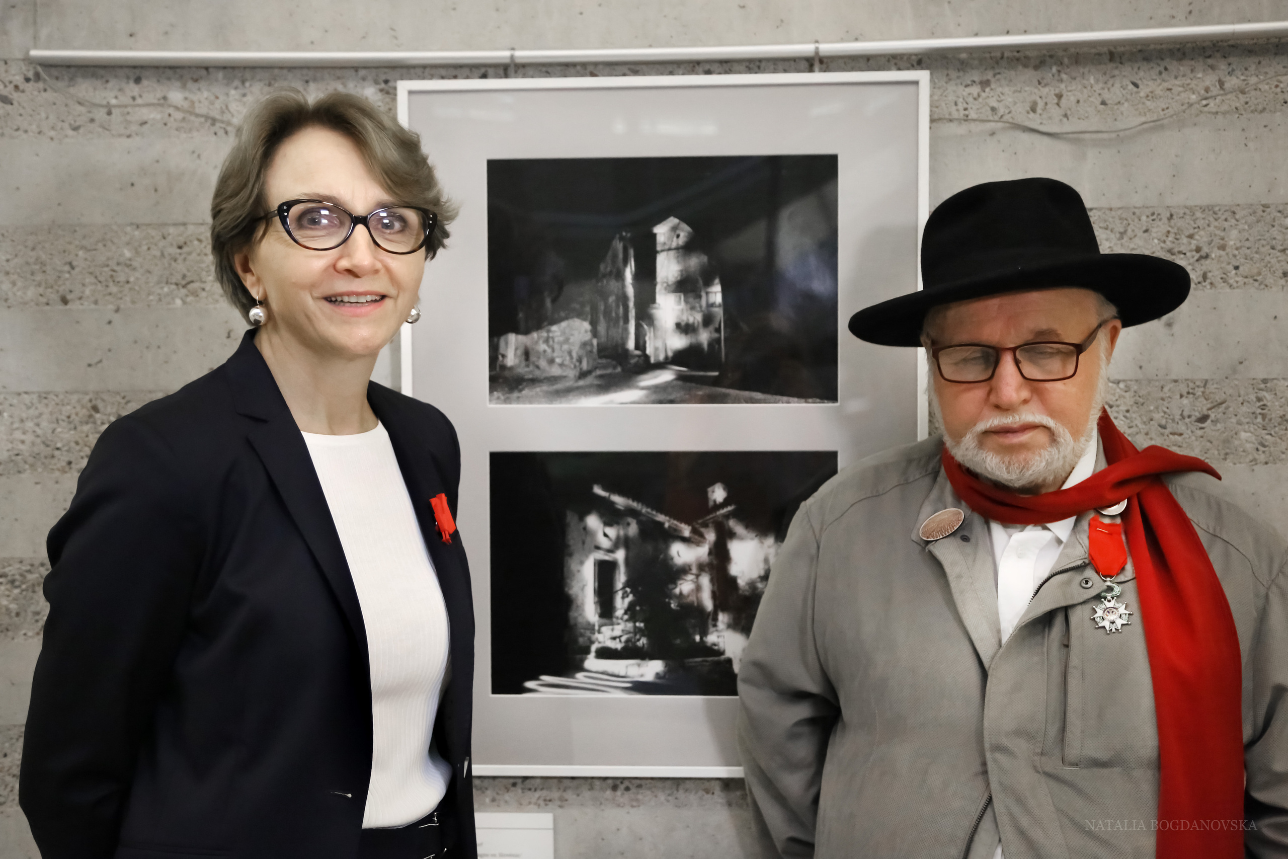Anne-Marie Descôtes et Evgen Bavcar, expo Bavcar, photo Natalia Bogdanovska, Berlin 2021