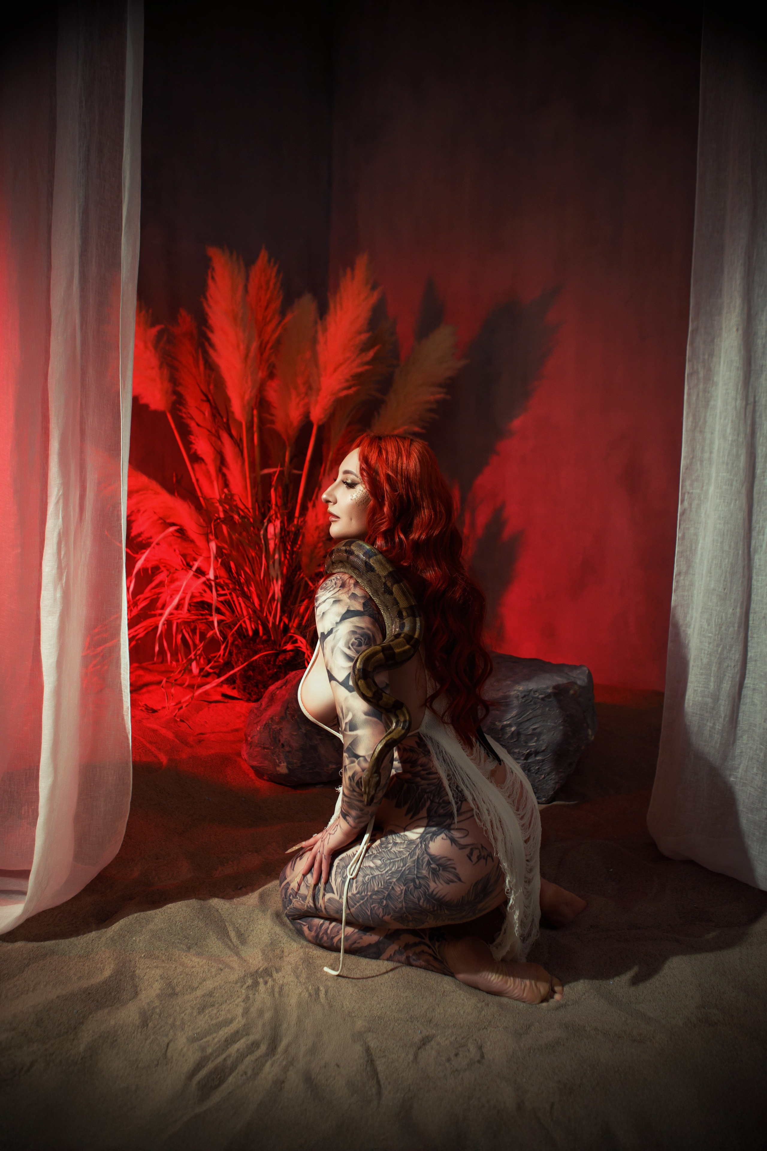 Виктория и Виверн — студийная фотосессия со змеей (Dalia Studio, Варшава). Рома Волков 🐍 Змеи в Варшаве