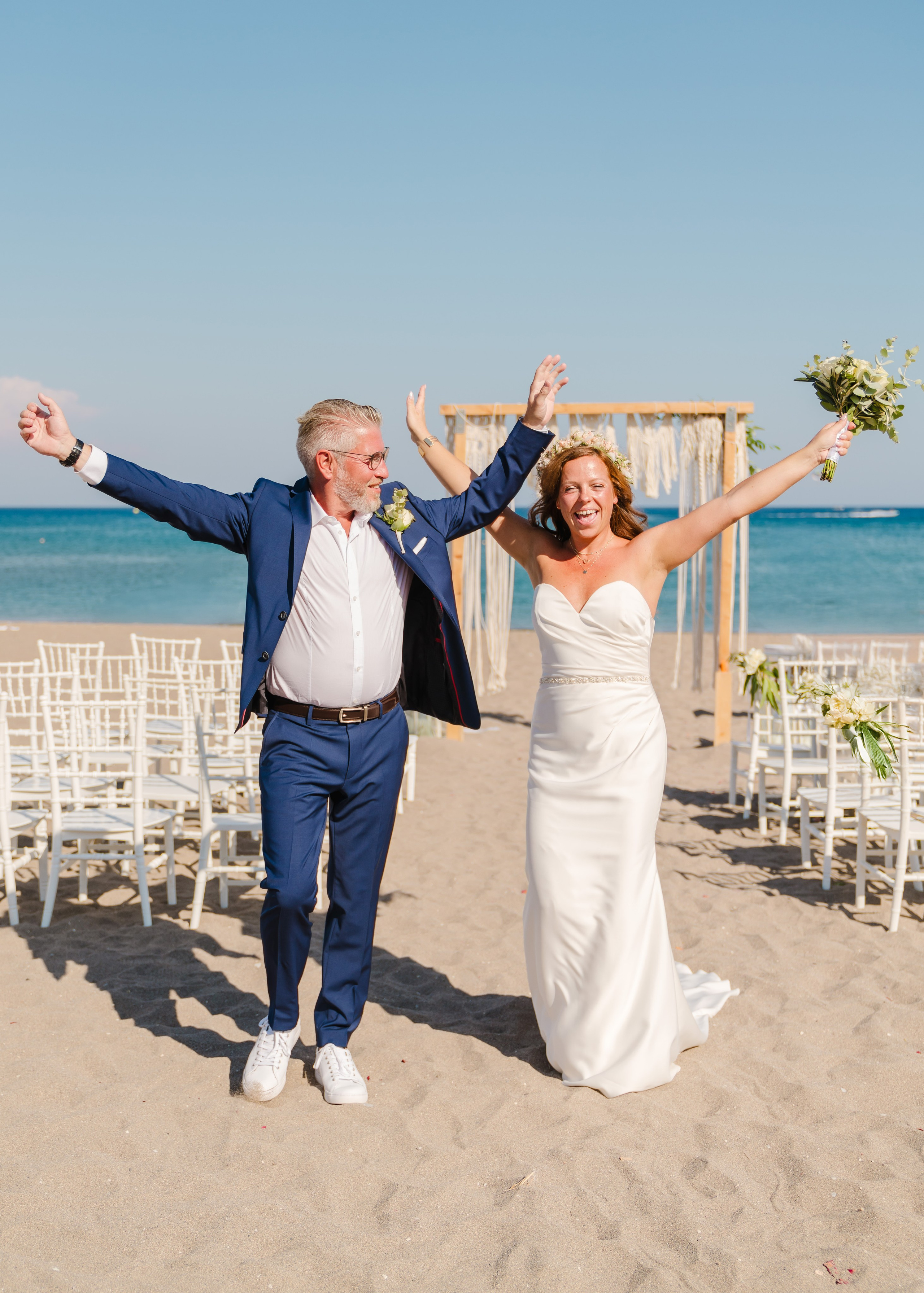 Micha and Bea. Renate Woeste | Wedding planner in Rhodes. Creating dream weddings by the sea. Let’s make your special day unforgettable