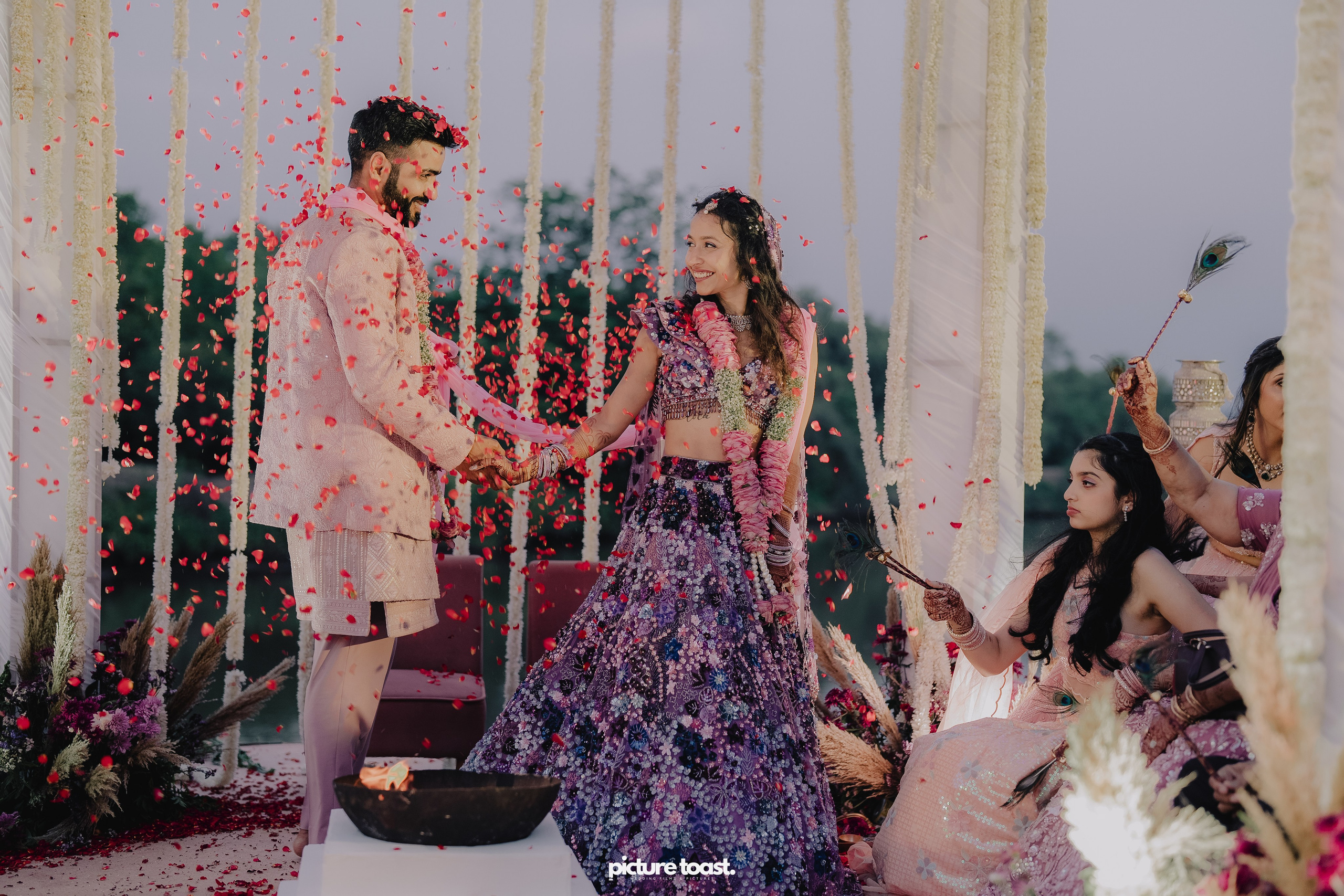 Varamala Ft. Barbie & Aneesh. Fine art Wedding Photographers in India & Canada