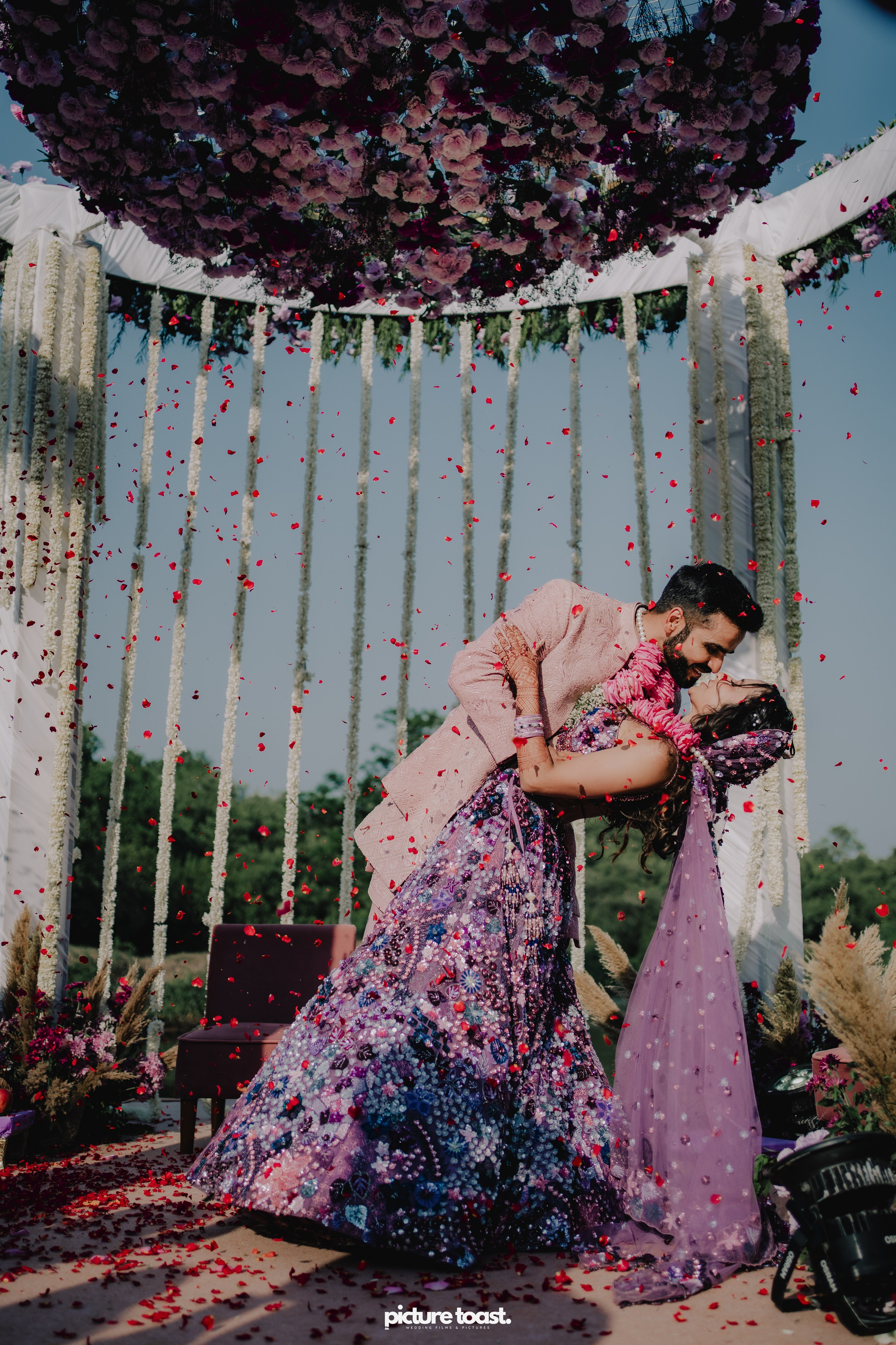 Varamala Ft. Barbie & Aneesh. Fine art Wedding Photographers in India & Canada
