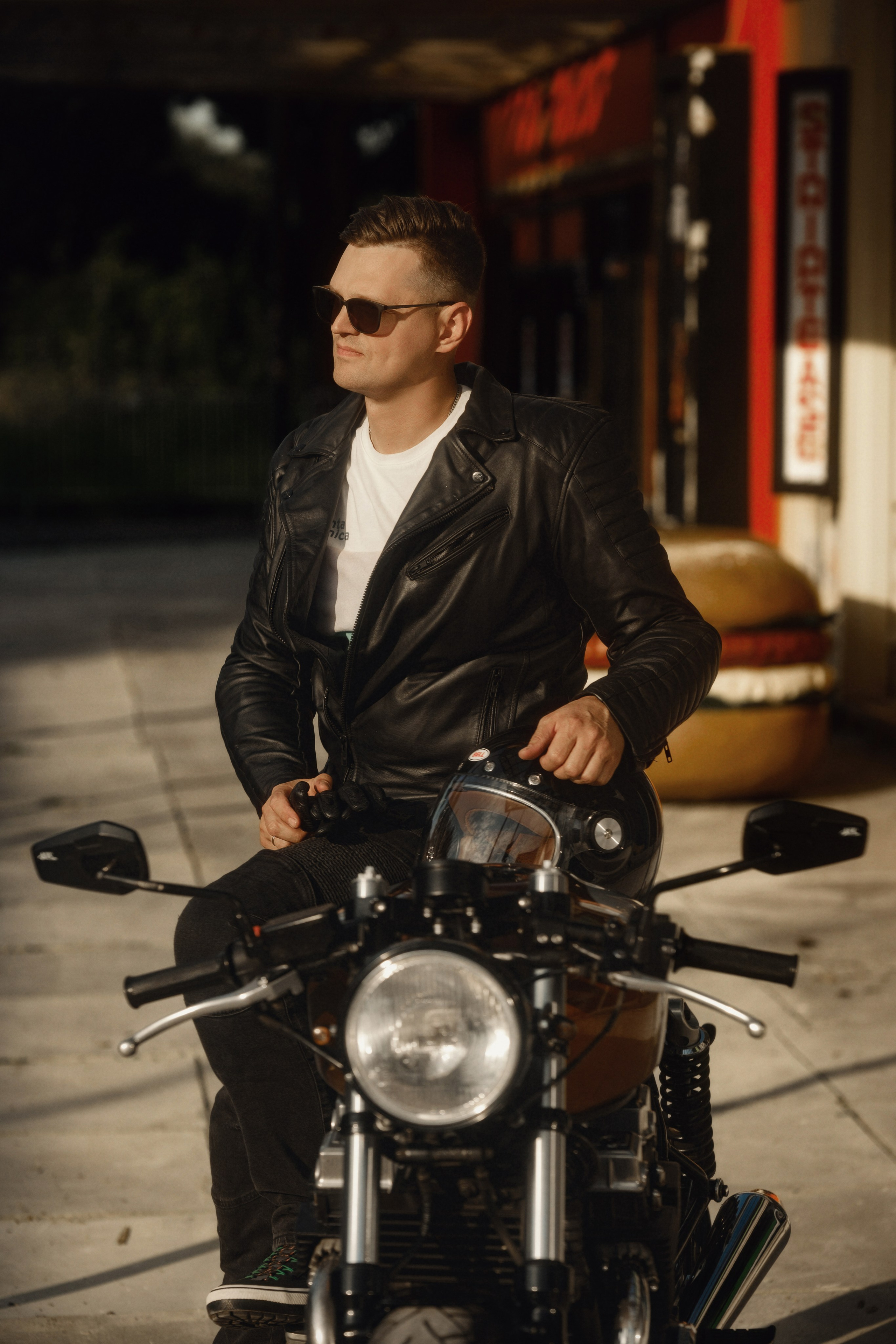 Café Racer Style Photography — Brutal Man & Custom Bike