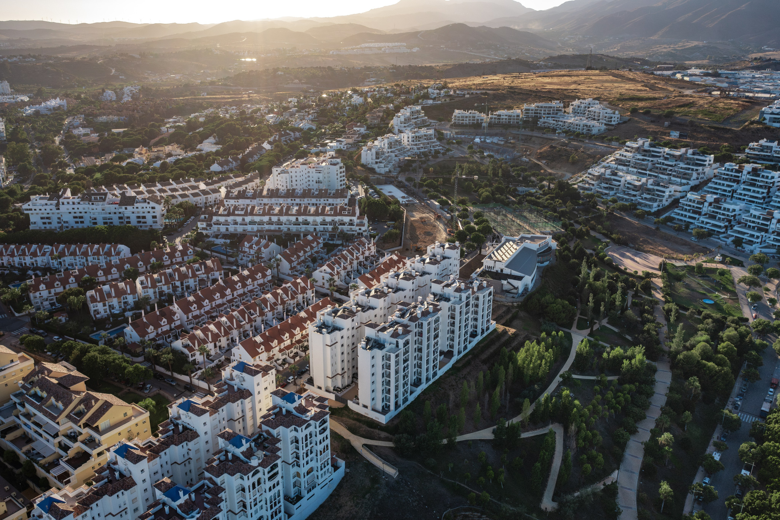 Estepona coast and cityscape captured from the air by local real estate photographer
