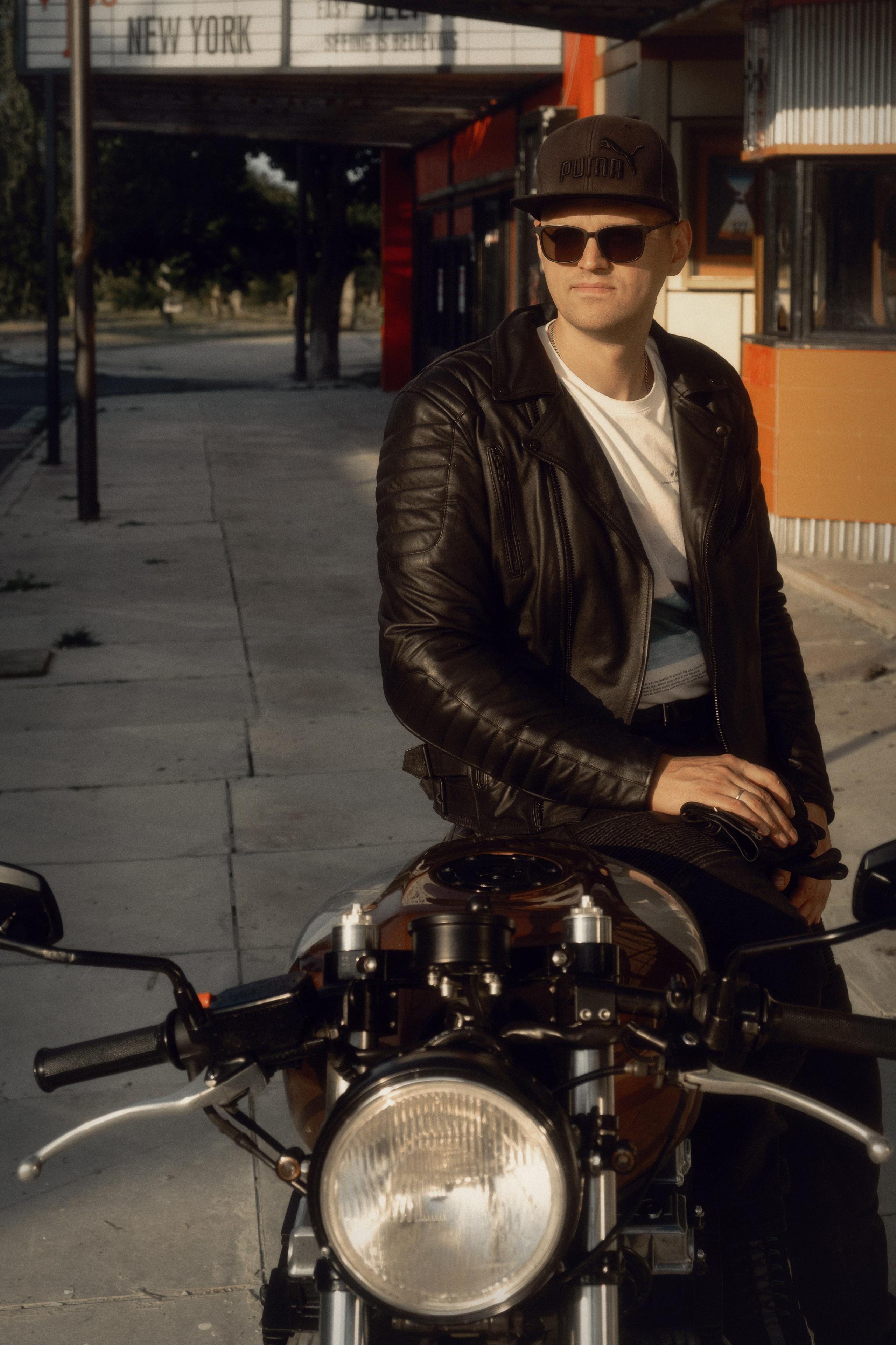 Café Racer Style Photography — Brutal Man & Custom Bike