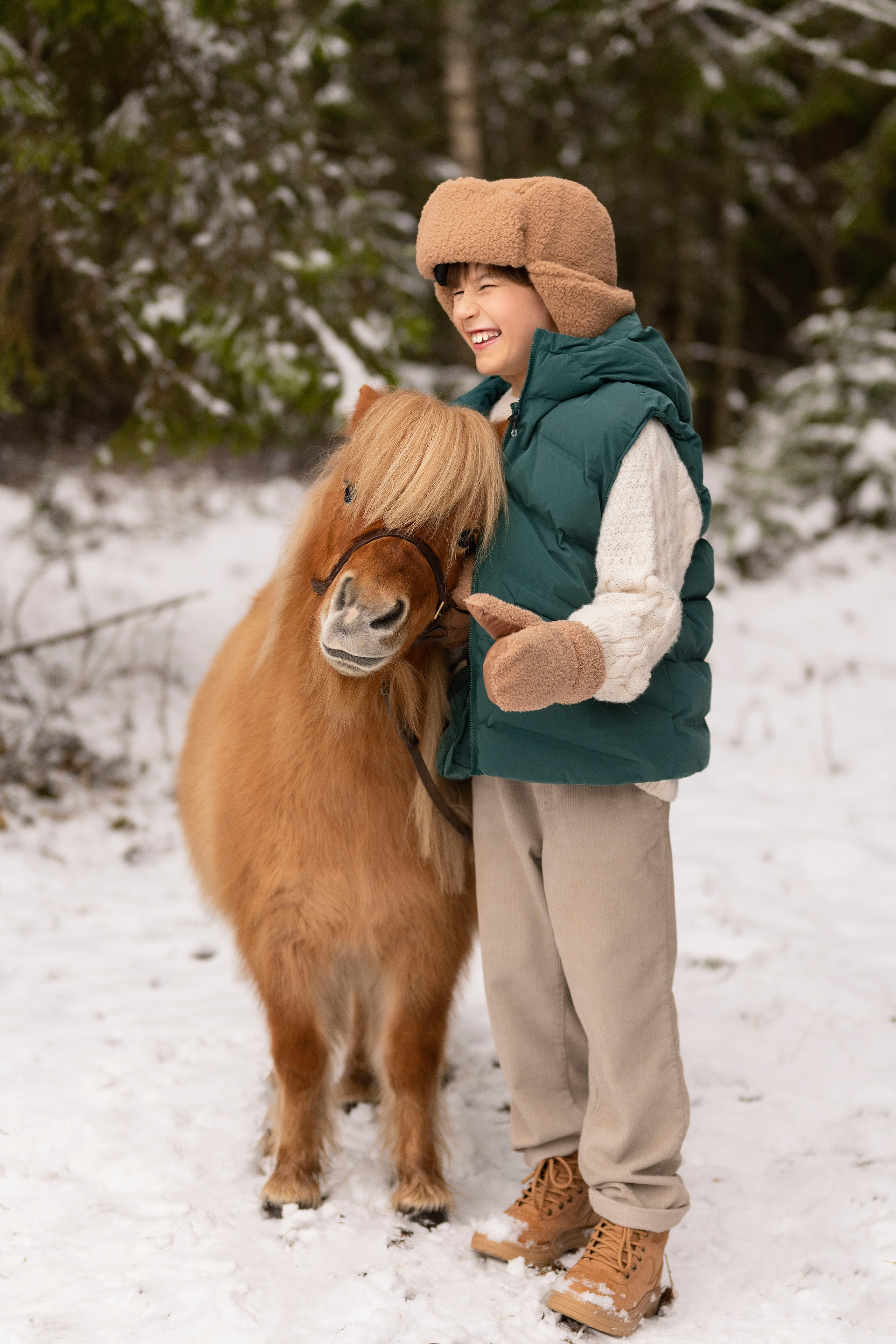 София, Микаэль и пони. Зимняя сказка. Анна Григьян — фотограф ретушёр в Даугавпилсе (Латвия)