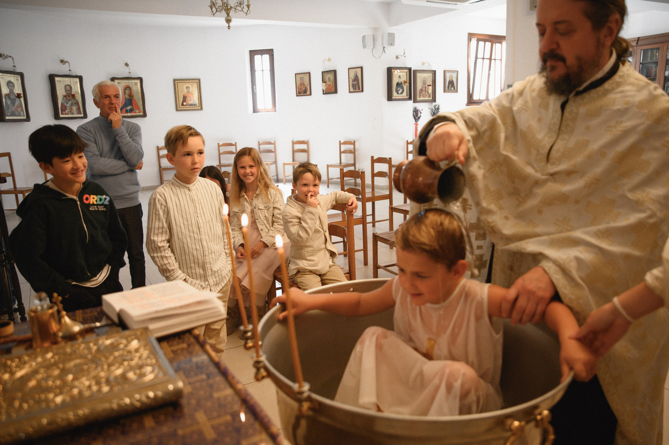 Baptism Mihail. Family, children, portrait, and event photography in Thessaloniki