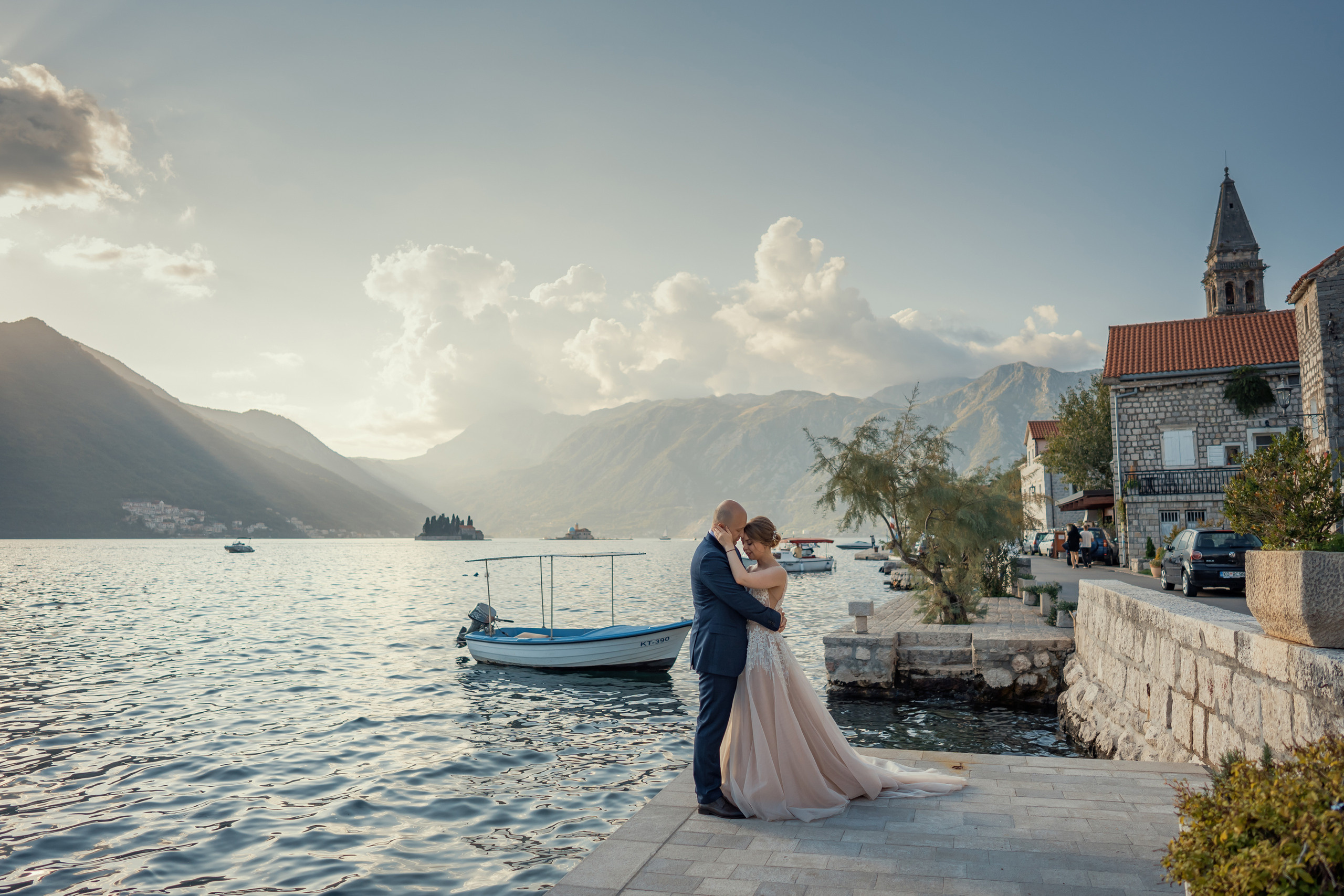 Bruiloft fotoshoot in Montenegro Perast van Dima en Kate