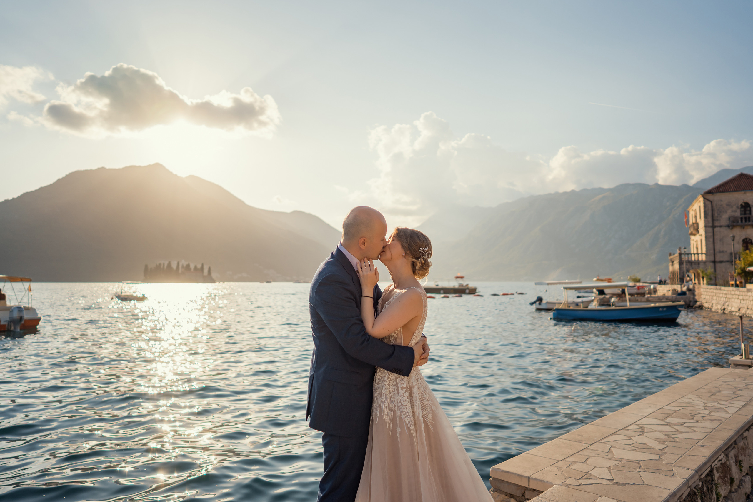 Bruiloft fotoshoot in Montenegro Perast van Dima en Kate