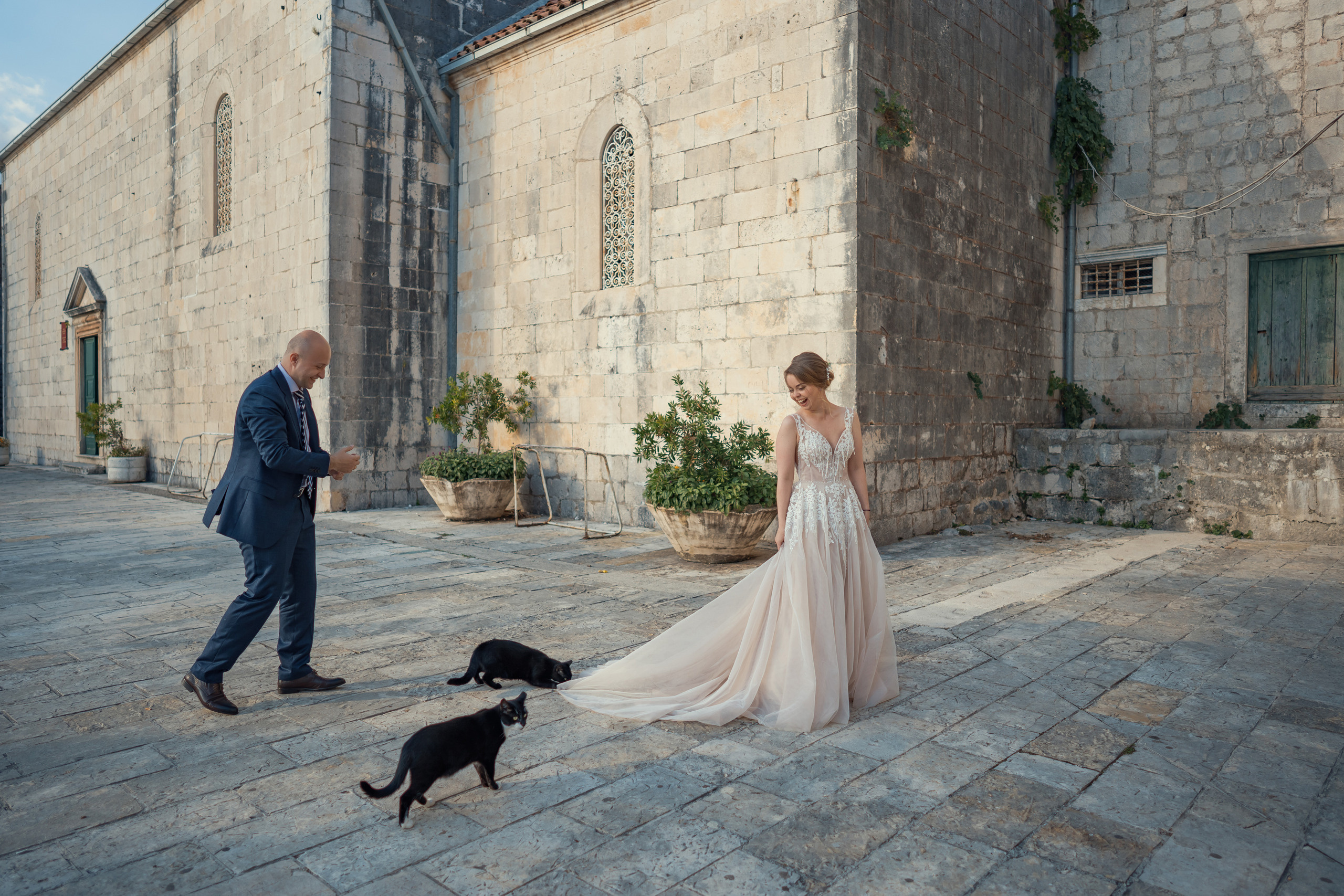 Bruiloft fotoshoot in Montenegro Perast van Dima en Kate