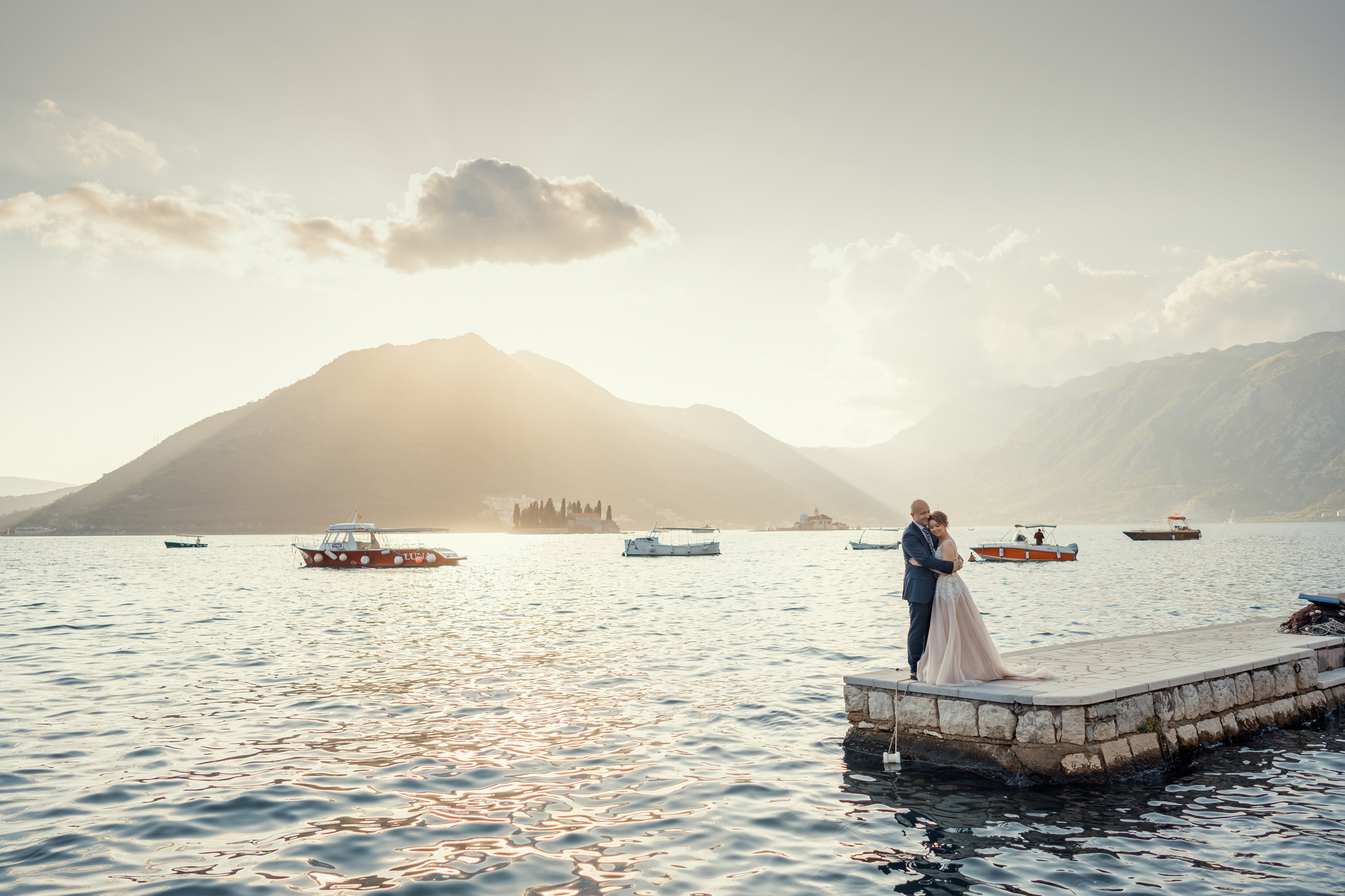 Bruiloft fotoshoot in Montenegro Perast van Dima en Kate